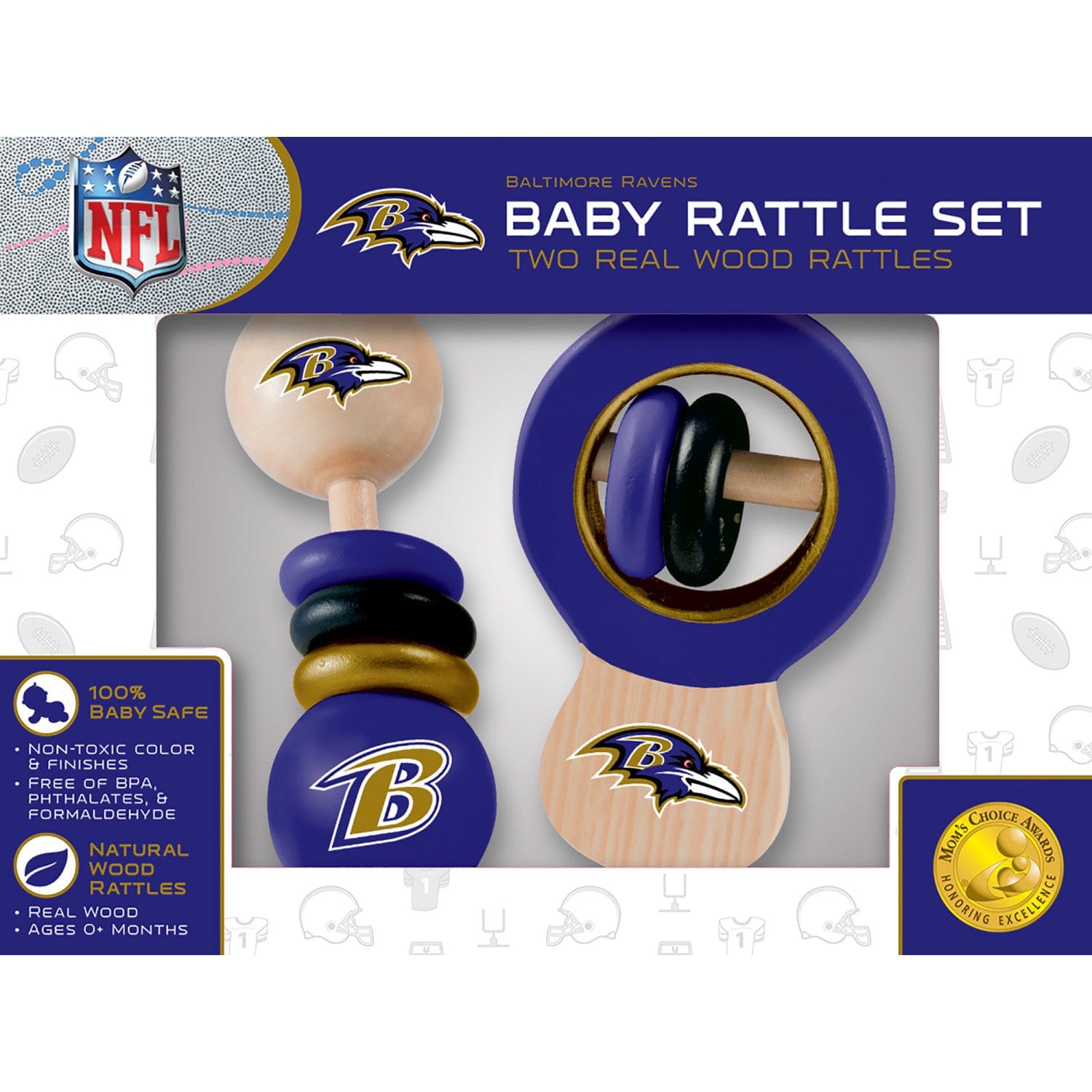 Baltimore Ravens Baby Rattles 2-Pack - Perfect for Little Fans!