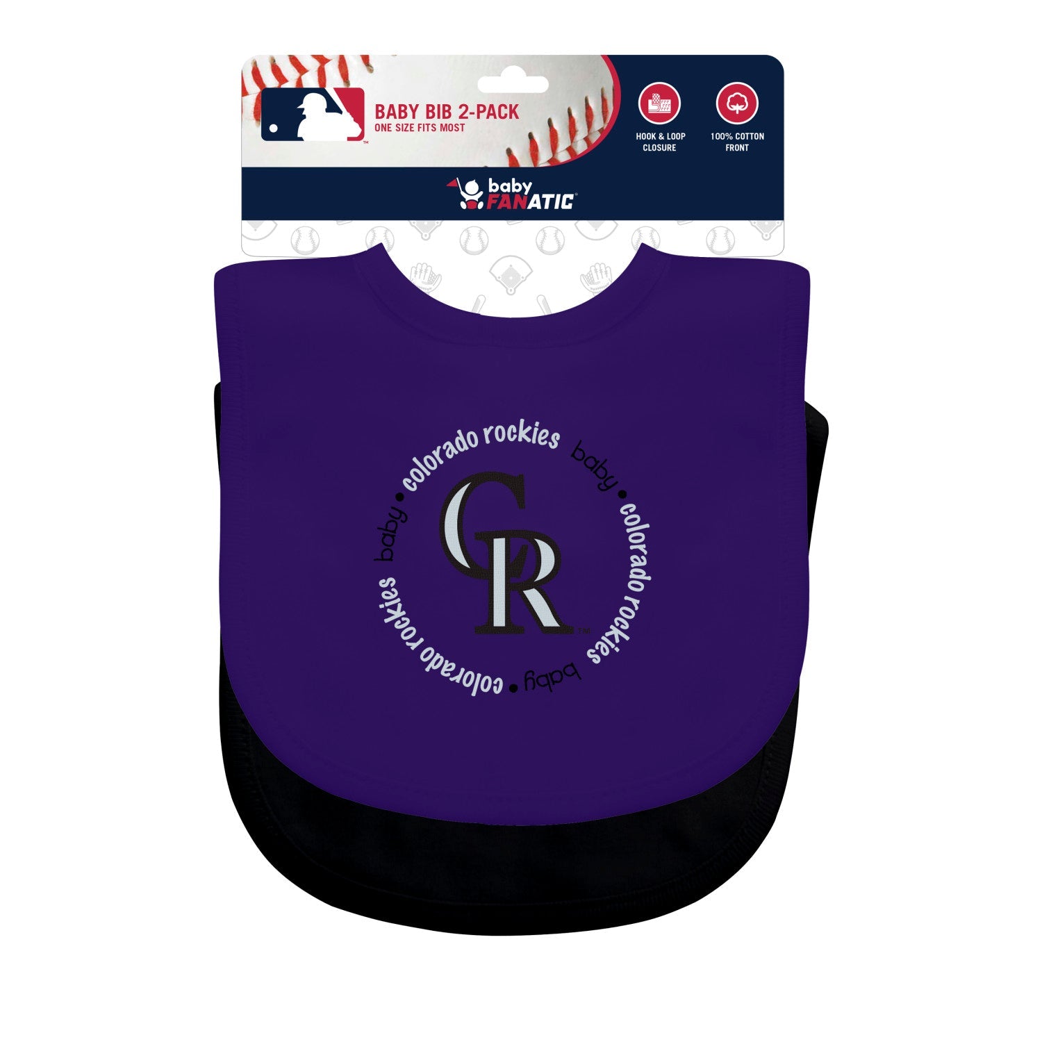 Colorado Rockies - Baby Bibs 2-Pack - Purple & Black - 757 Sports Collectibles