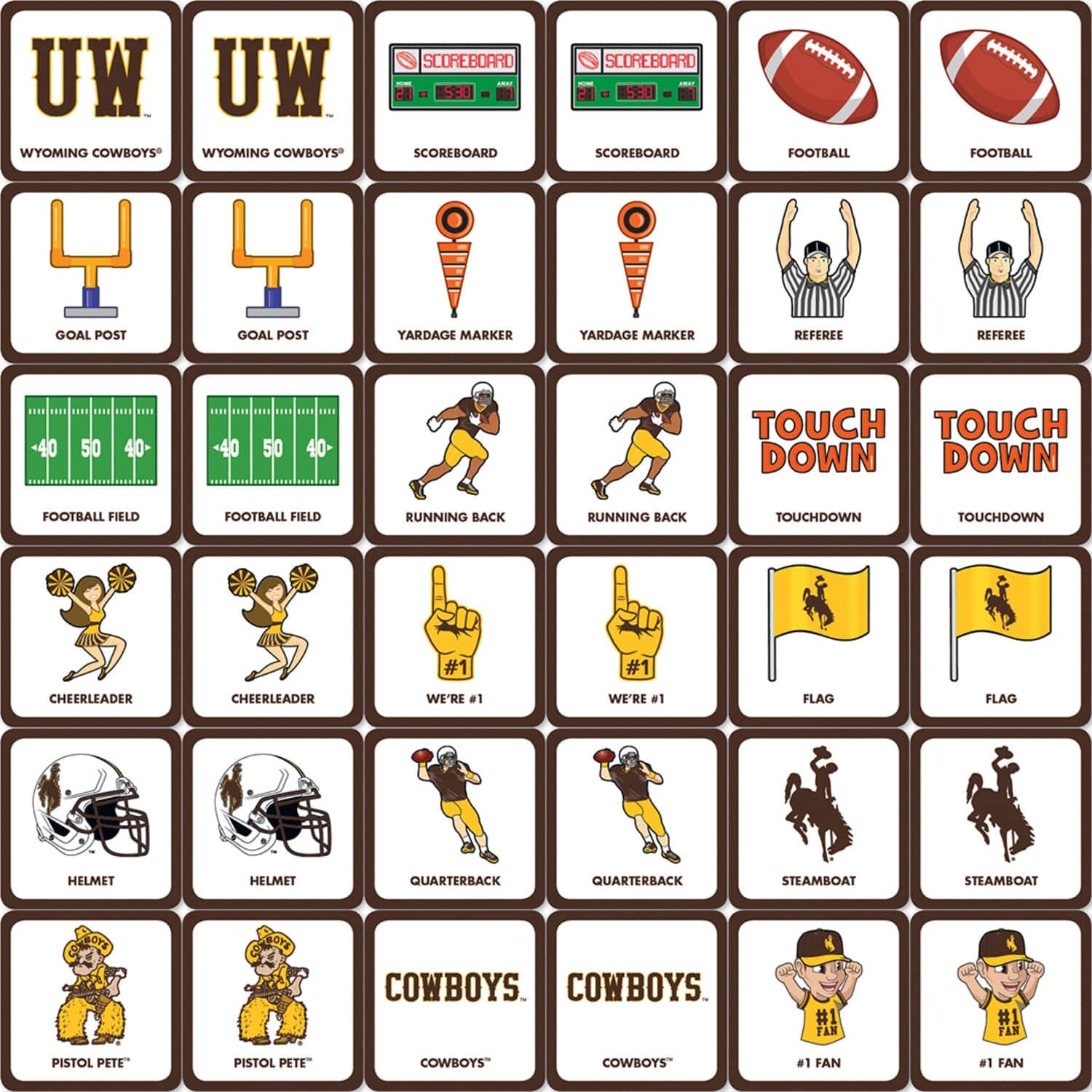 Wyoming Cowboys Memory Match Game - Sports Gifts, Sports Memorabilia, Sports Collectibles, Fan Shop