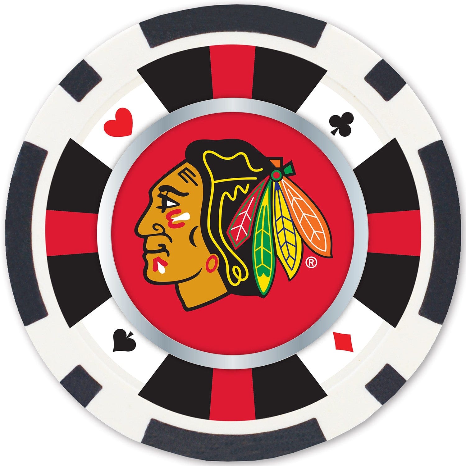 Chicago Blackhawks 100 Piece Poker Chip Set - Sports Gifts, Sports Memorabilia, Sports Collectibles, Fan Shop