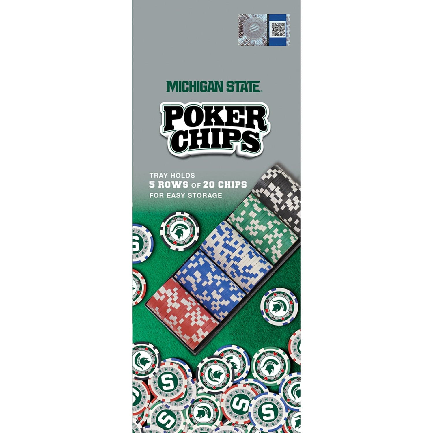 Michigan State Spartans 100 Piece Poker Chip Set - Sports Gifts, Sports Memorabilia, Sports Collectibles, Fan Shop