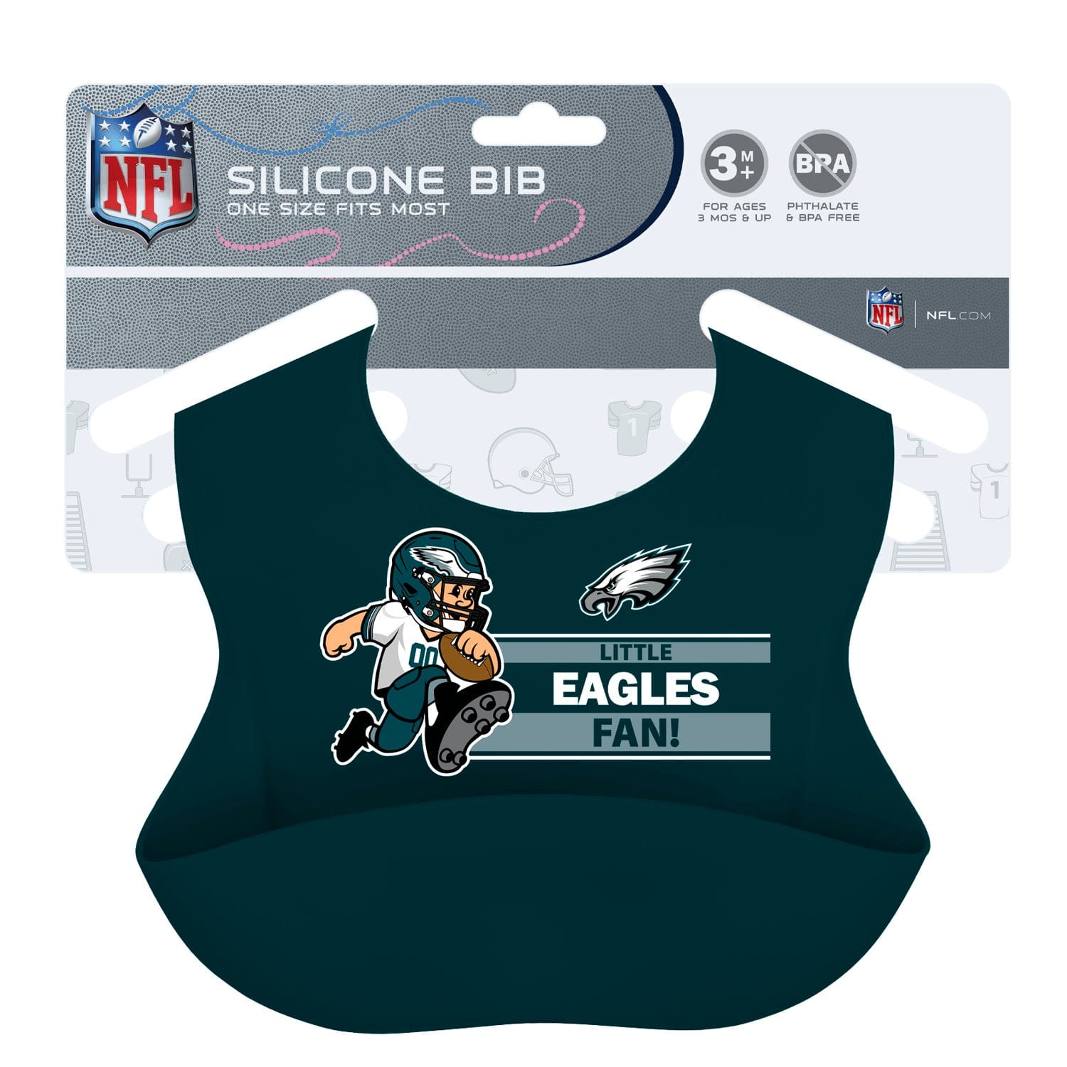 Philadelphia Eagles NFL Silicone Baby Bib - Sports Gifts, Sports Memorabilia, Sports Collectibles, Fan Shop