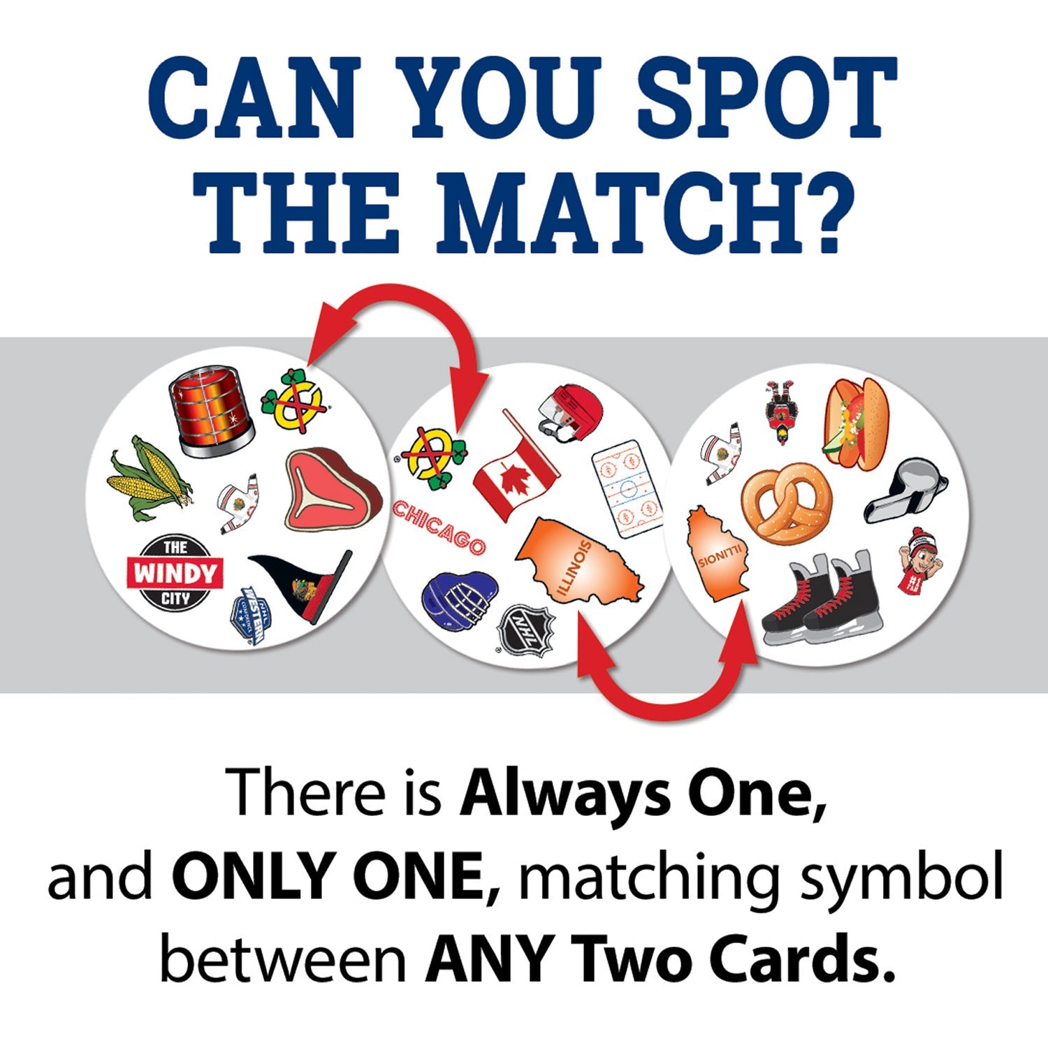 Chicago Blackhawks Spot It! Card Game - 757 Sports Collectibles