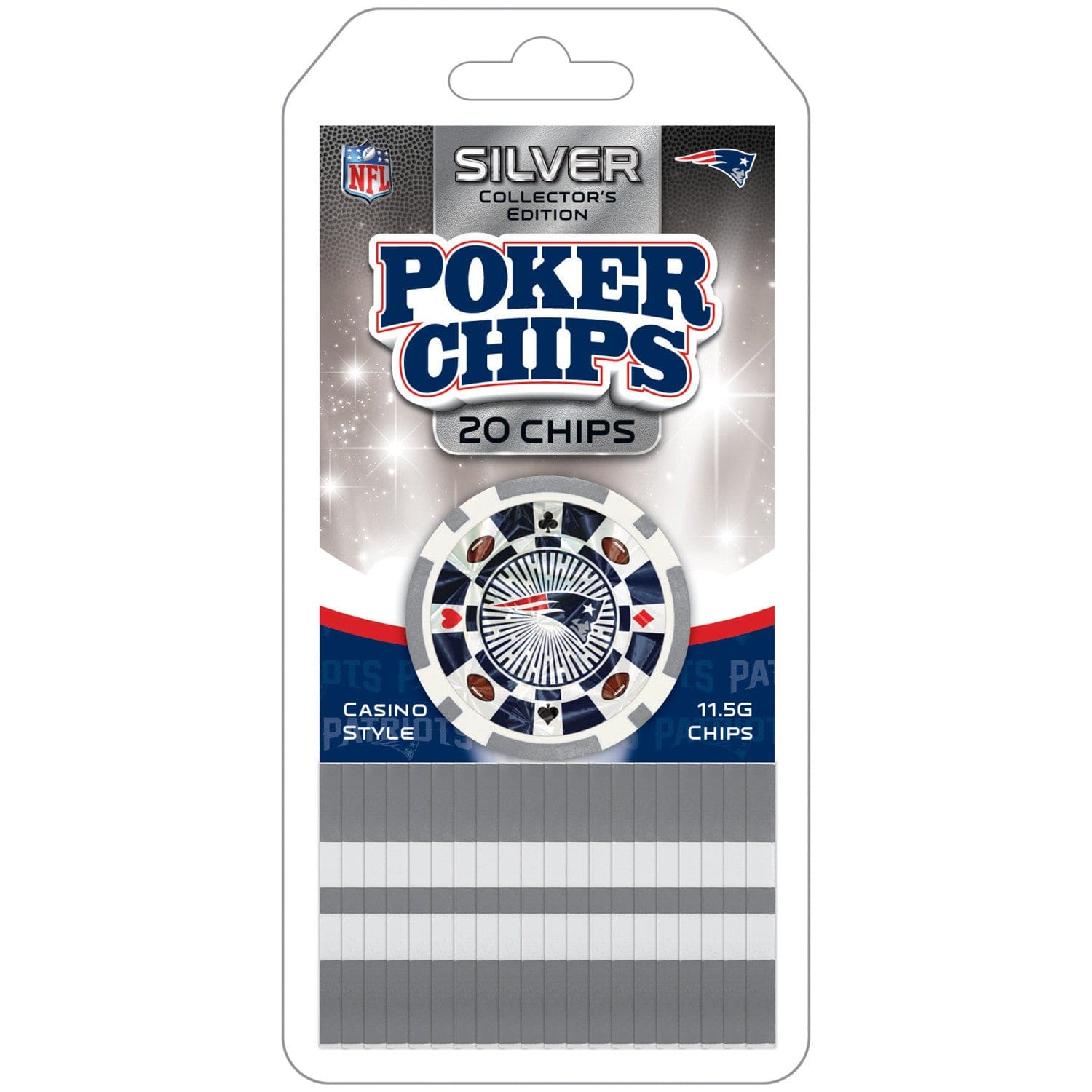 New England Patriots 20-Piece Poker Chip Set - Sports Gifts, Sports Memorabilia, Sports Collectibles, Fan Shop