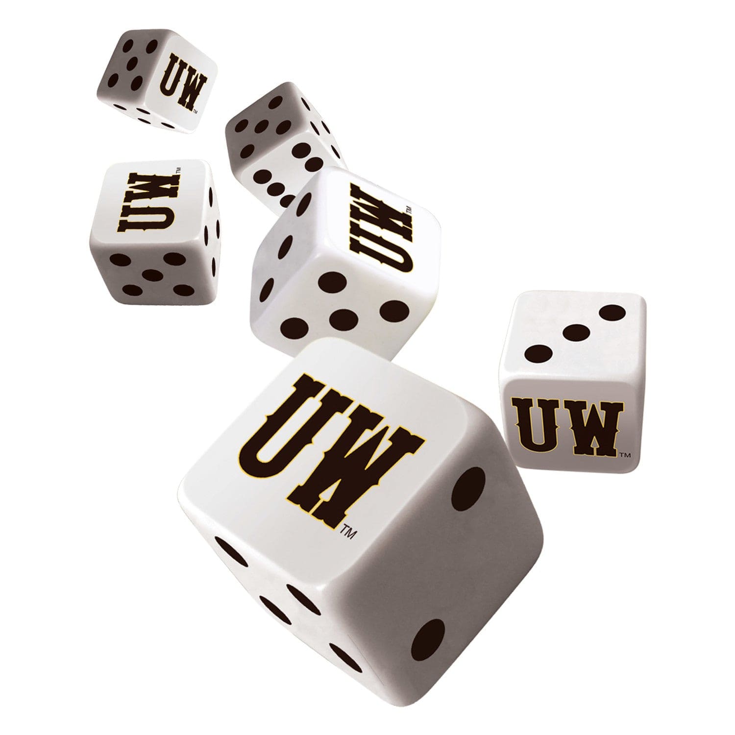 Wyoming Cowboys Officially Licensed Dice Set - Sports Gifts, Sports Memorabilia, Sports Collectibles, Fan Shop