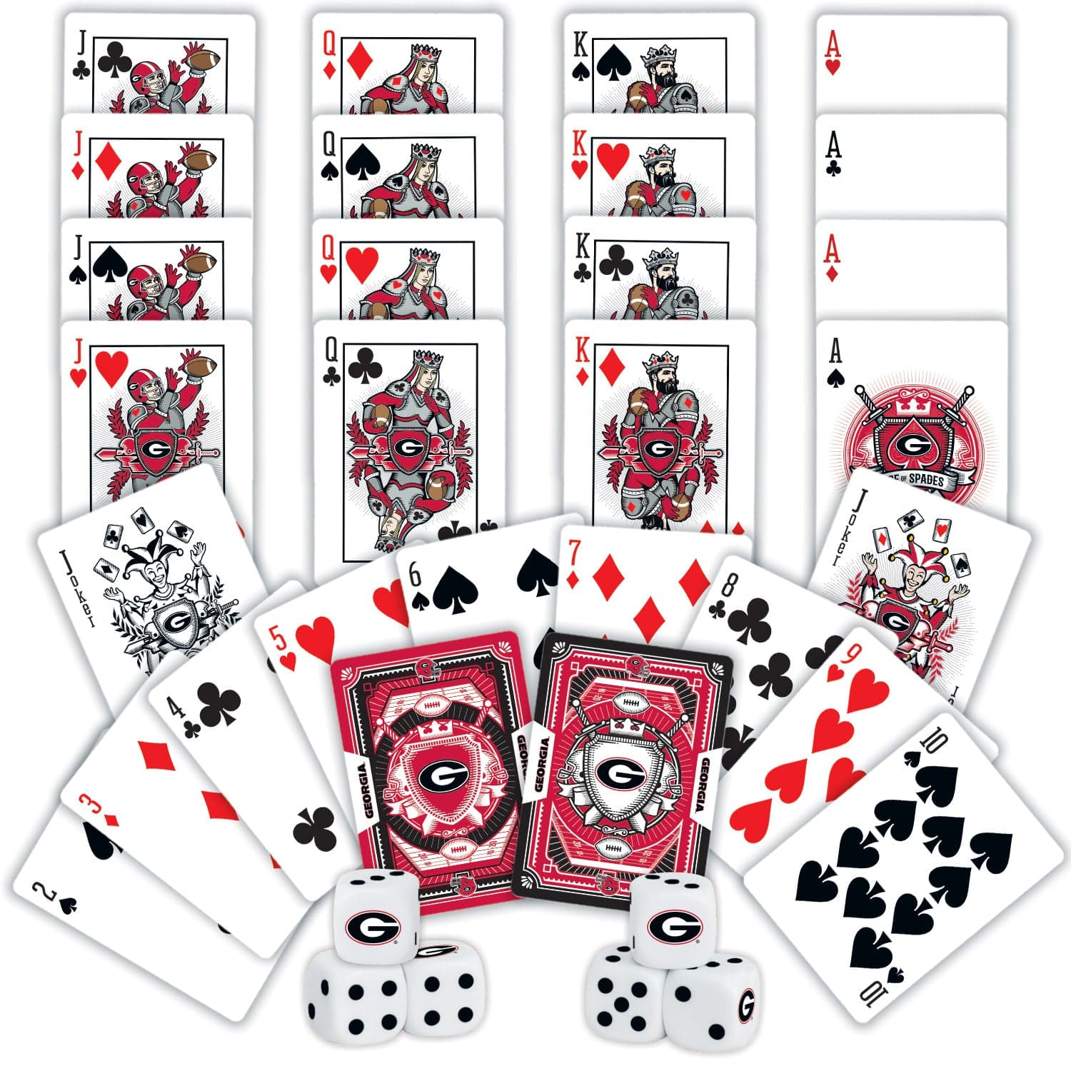 Georgia Bulldogs 2-Pack Playing Cards and Dice Set - Sports Gifts, Sports Memorabilia, Sports Collectibles, Fan Shop