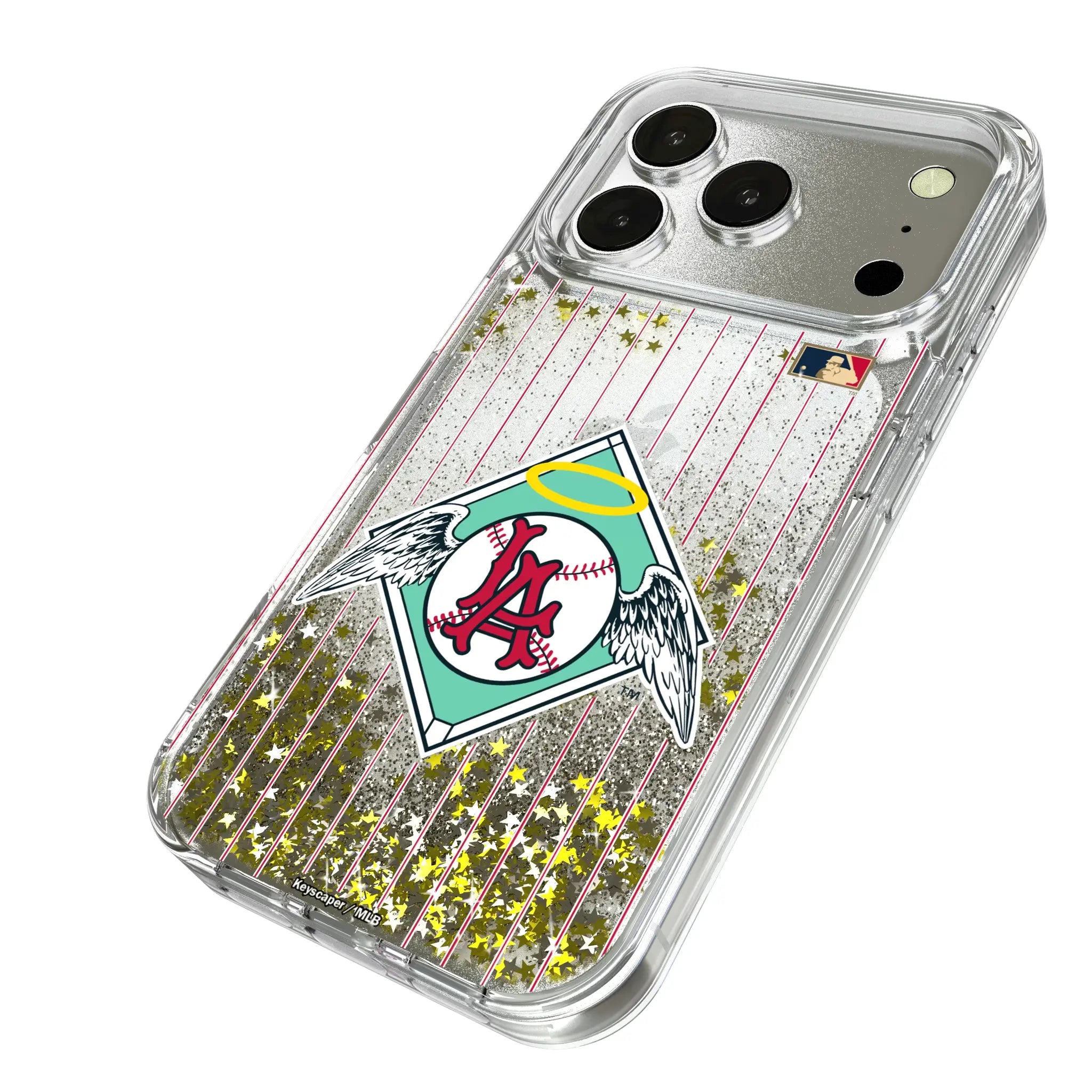 LA Angels 1961-1965 - Cooperstown Collection Pinstripe Glitter Phone Case