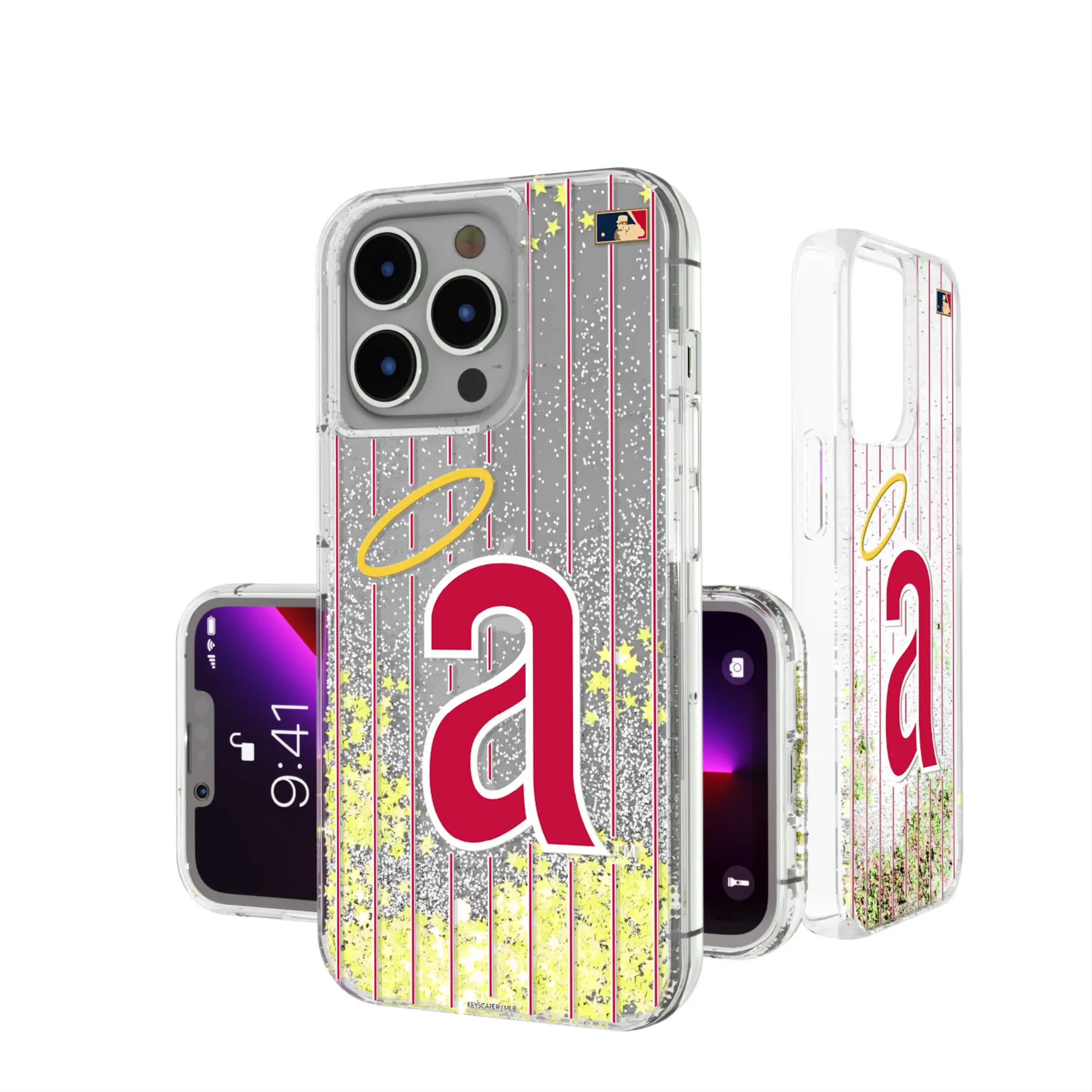 LA Angels 1971 - Cooperstown Collection Pinstripe Glitter Phone Case