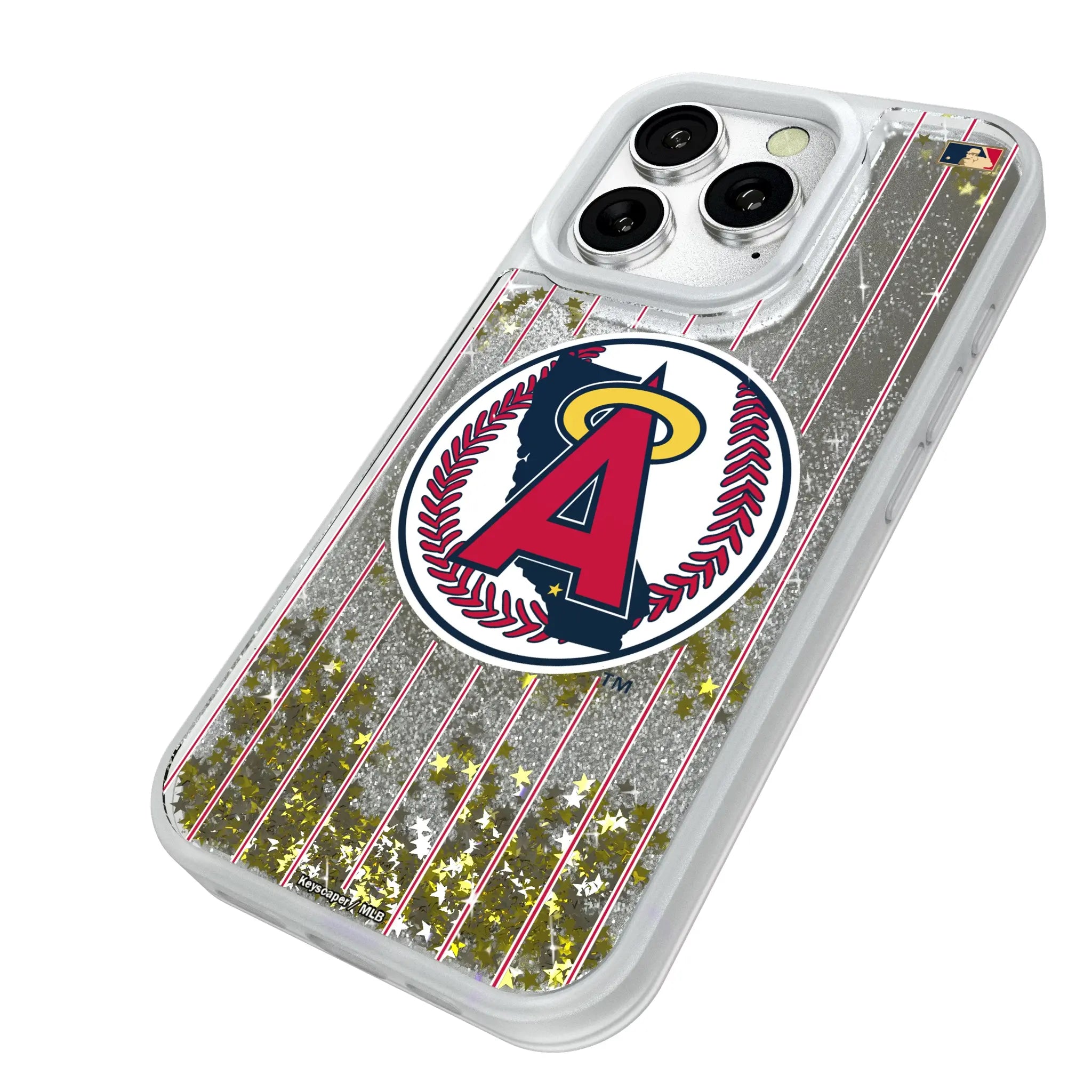 LA Angels 1986-1992 - Cooperstown Collection Pinstripe Glitter Phone Case