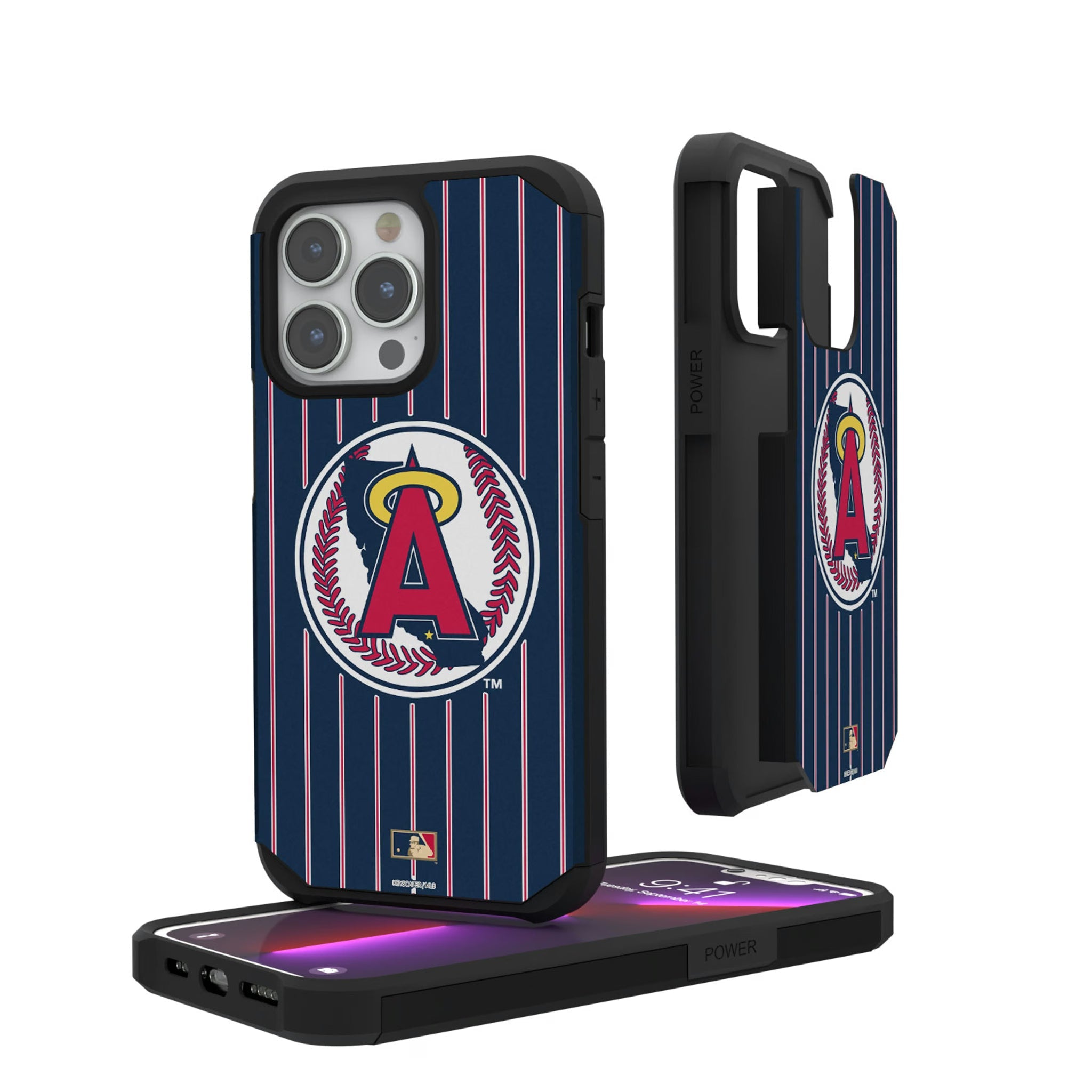 LA Angels 1986-1992 - Cooperstown Collection Pinstripe Rugged Phone Case - Sports Gifts, Sports Memorabilia, Sports Collectibles, Fan Shop