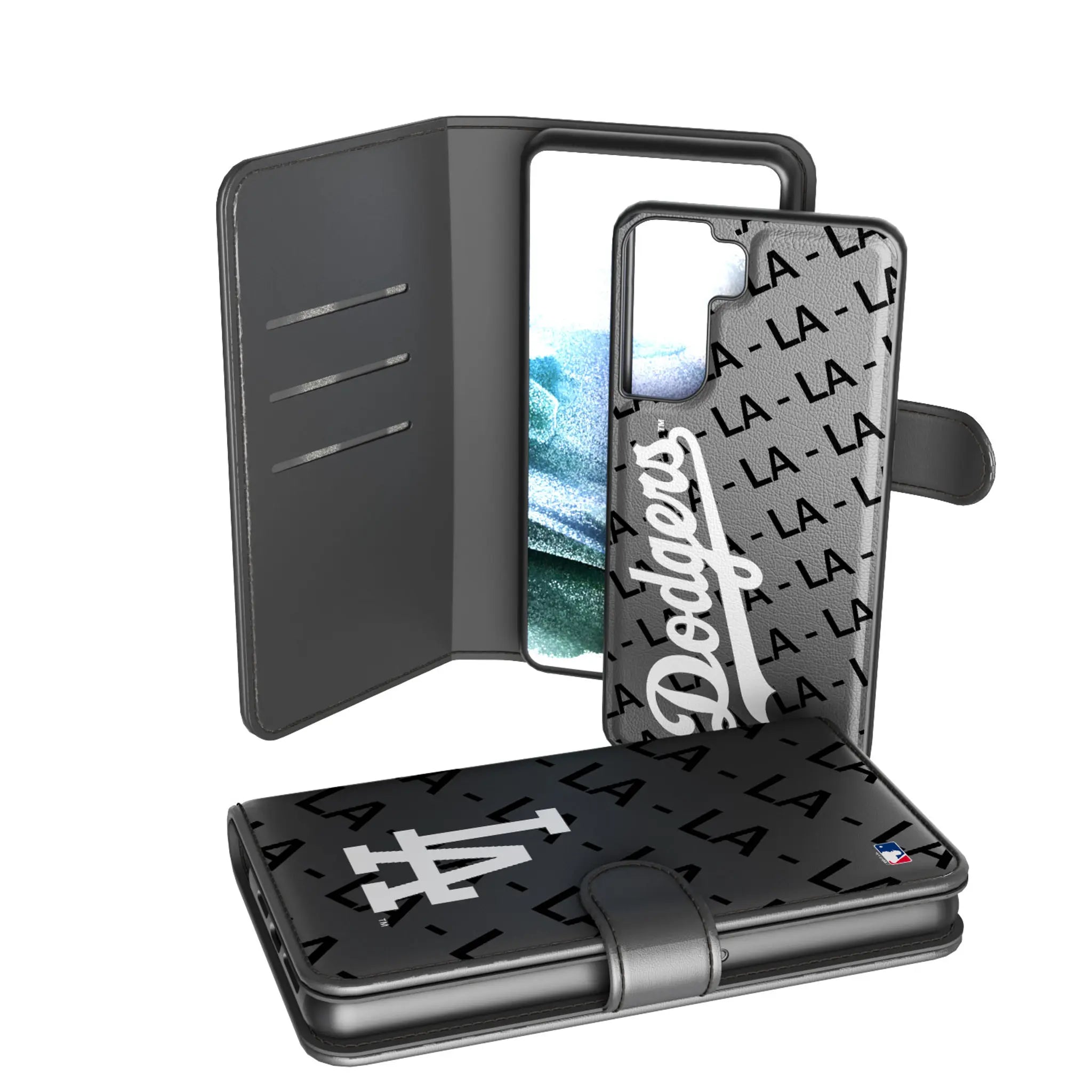 LA Dodgers Monocolor Tilt Wallet Phone Case for Apple iPhone