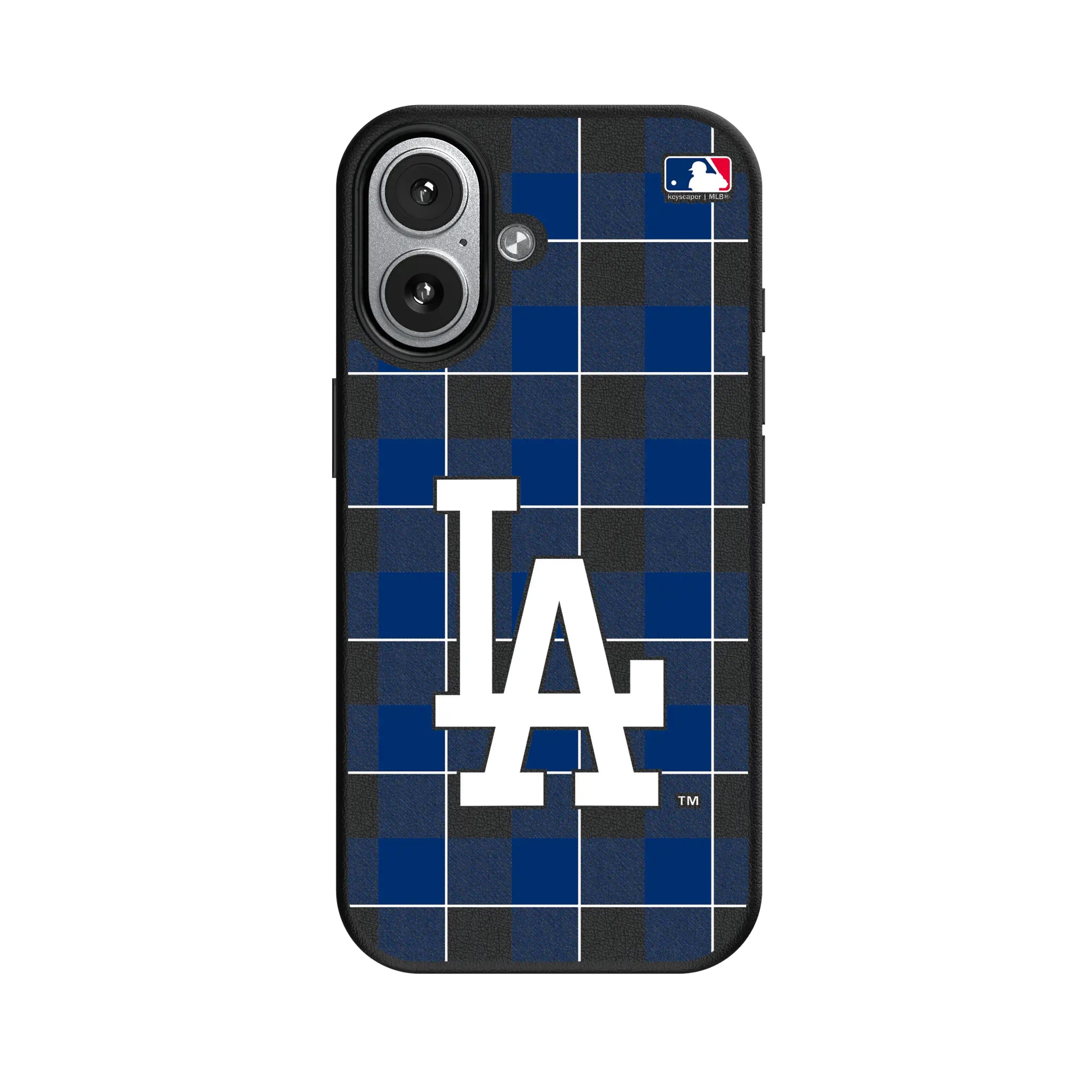 LA Dodgers Plaid MagSafe Compatible Phone Case for Apple iPhone