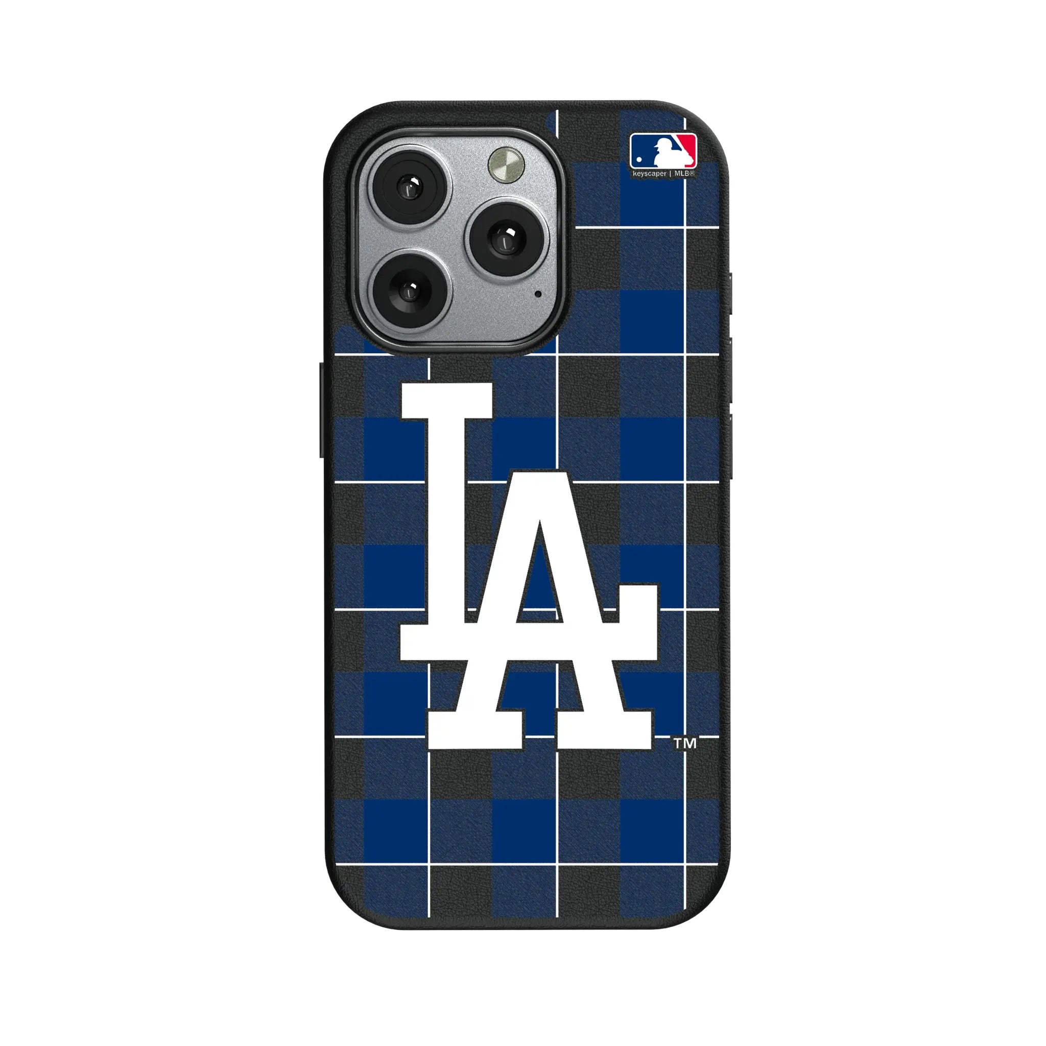 LA Dodgers Plaid MagSafe Compatible Phone Case for Apple iPhone