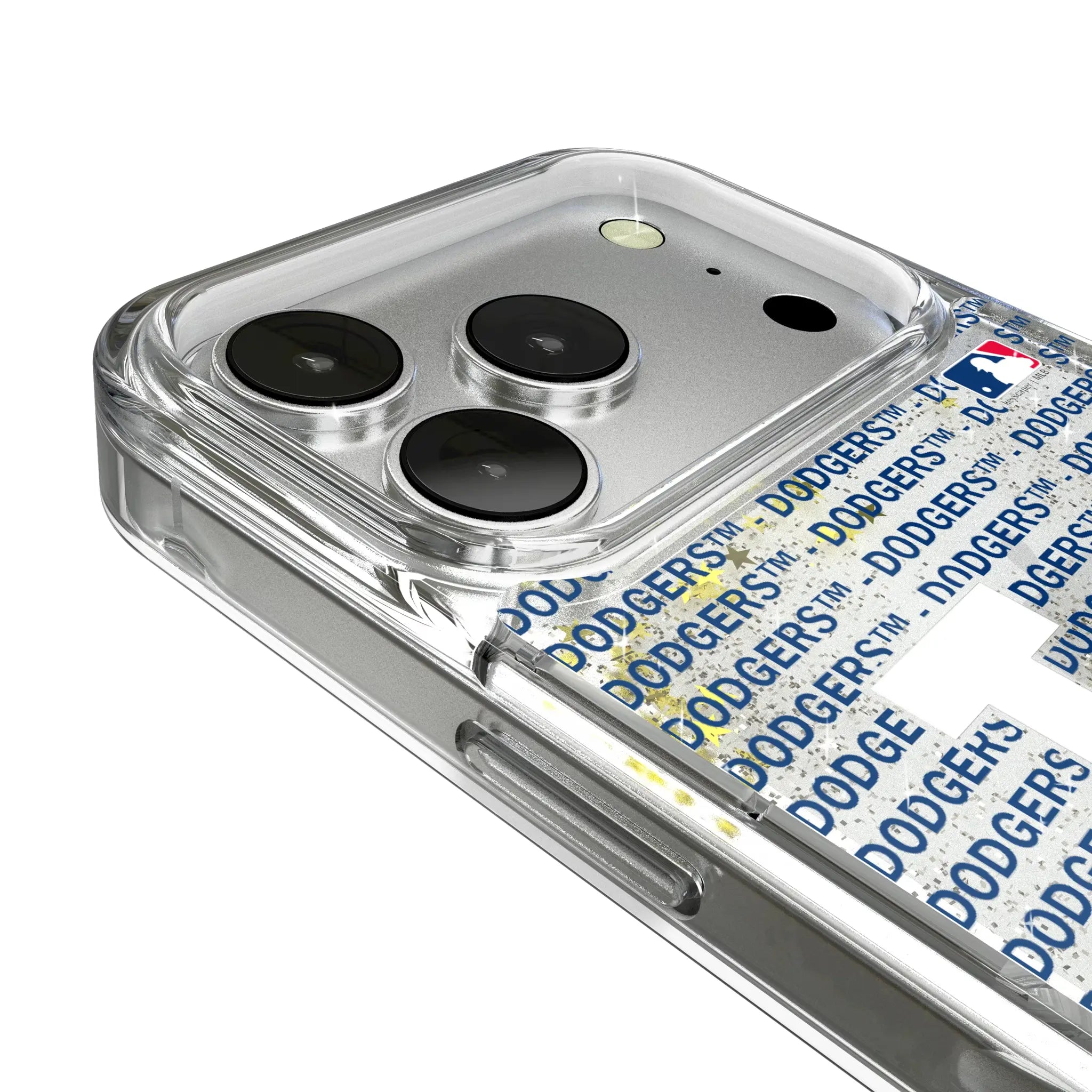 LA Dodgers Text Backdrop Glitter Phone Case for Apple iPhone