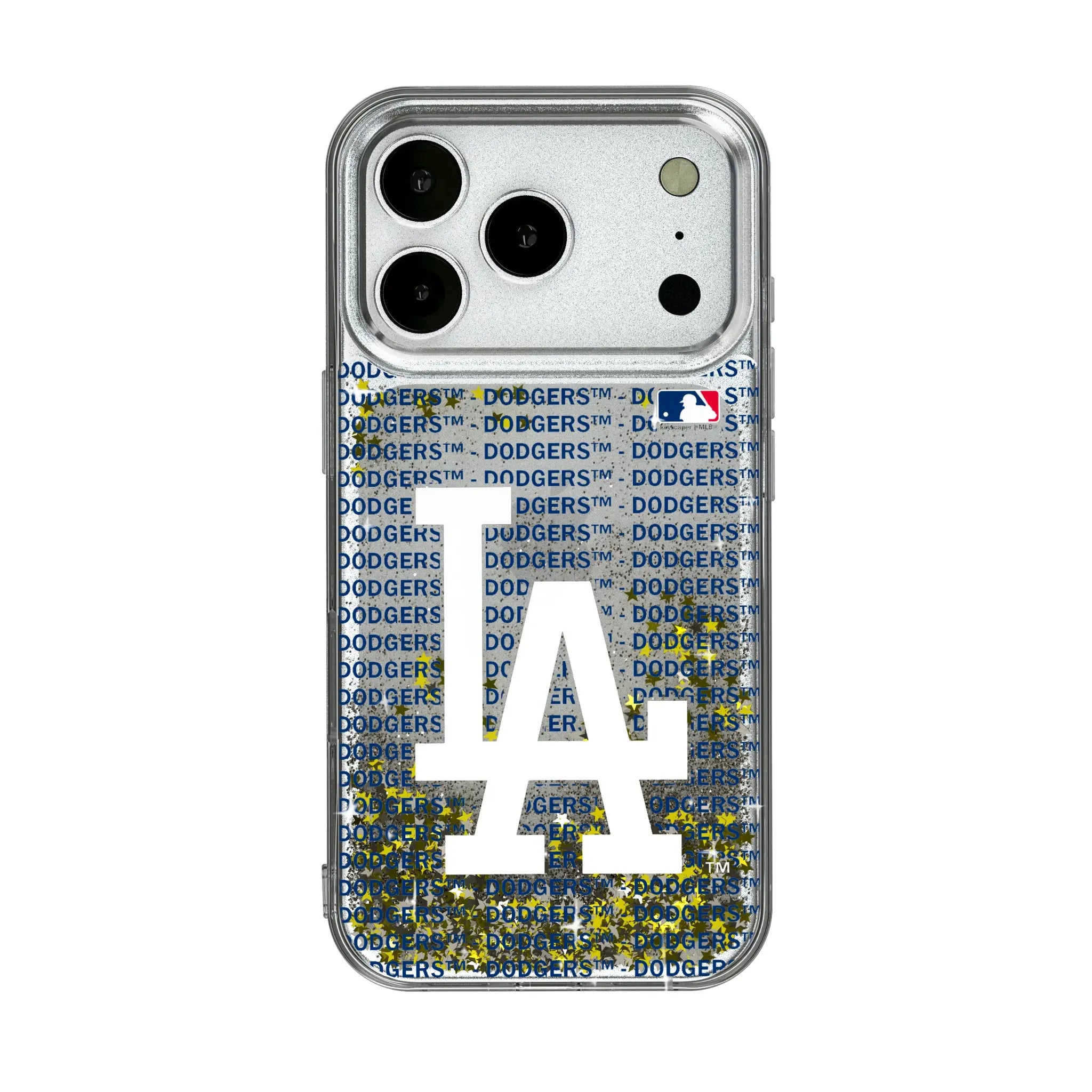 LA Dodgers Text Backdrop Glitter Phone Case for Apple iPhone