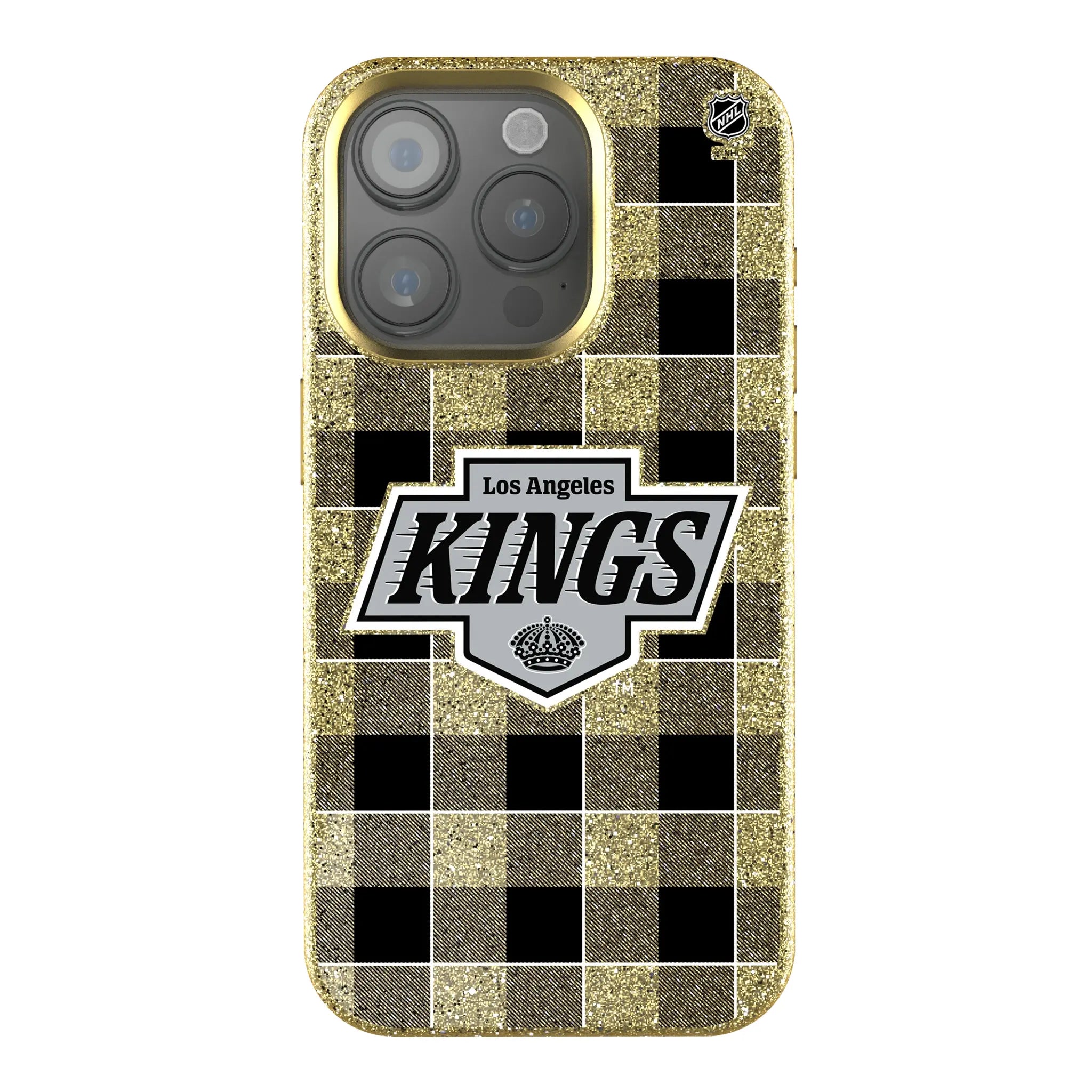 LA Kings Plaid Bling Phone Case