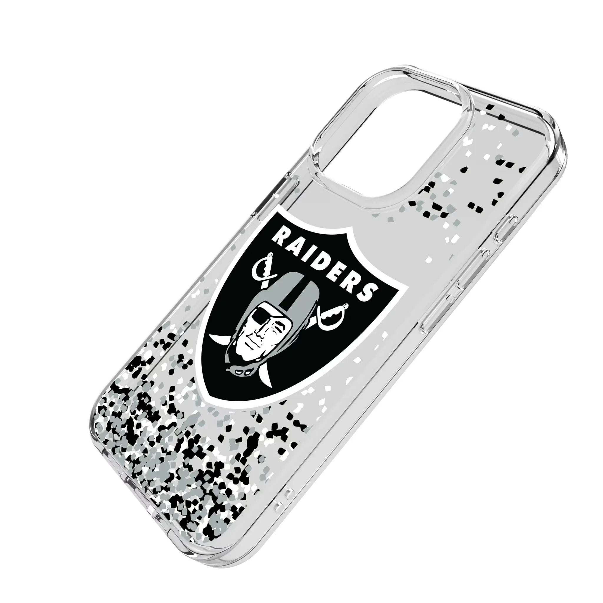 Las Vegas Raiders Confetti Clear Phone Case for Apple iPhone