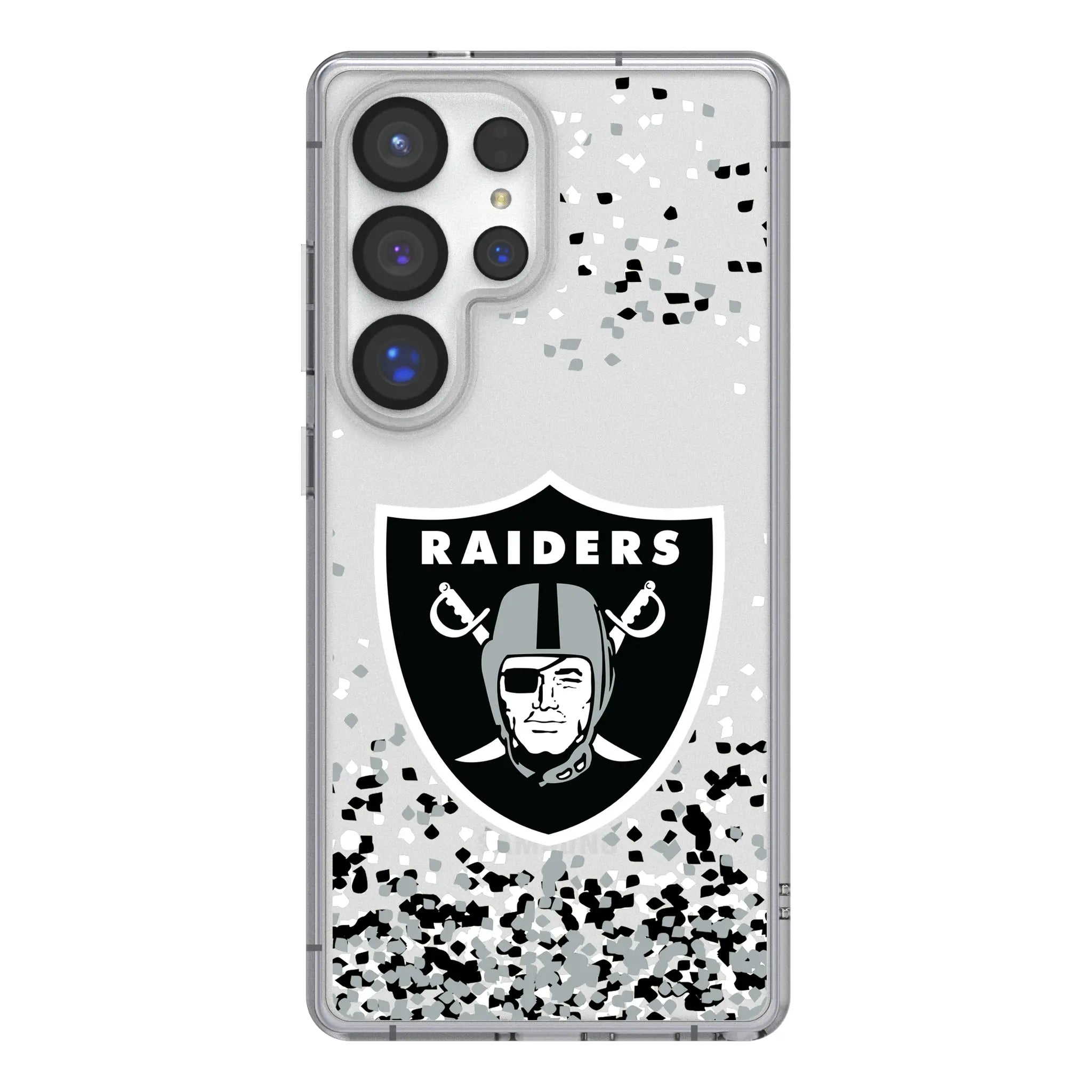 Las Vegas Raiders Confetti Clear Phone Case for Samsung Galaxy