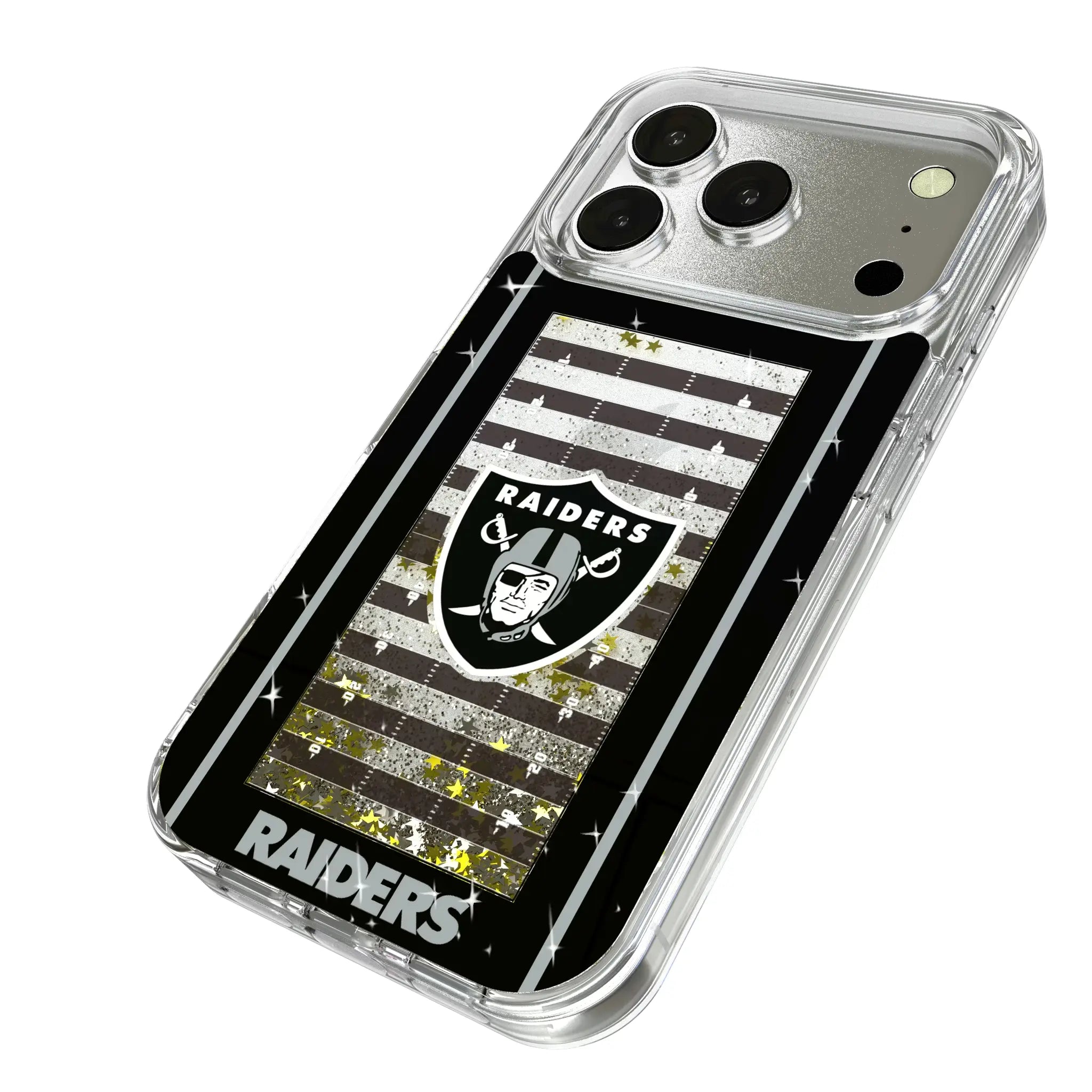 Las Vegas Raiders Field Glitter Phone Case
