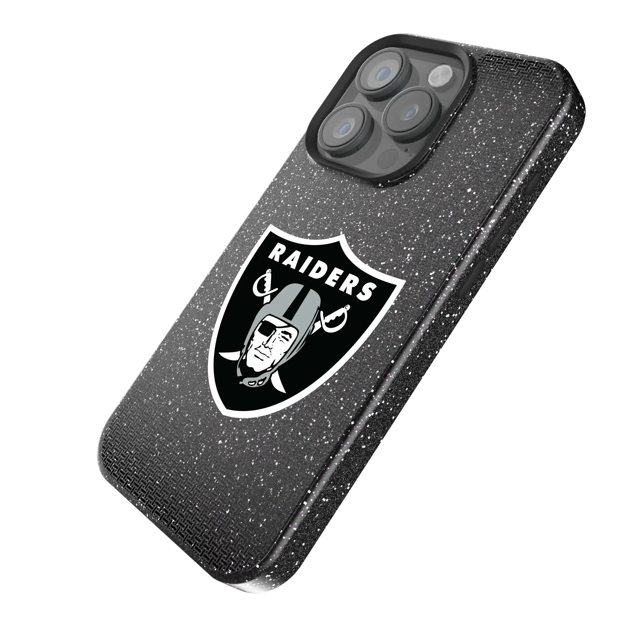 Las Vegas Raiders Linen Bling Phone Case for Apple iPhone