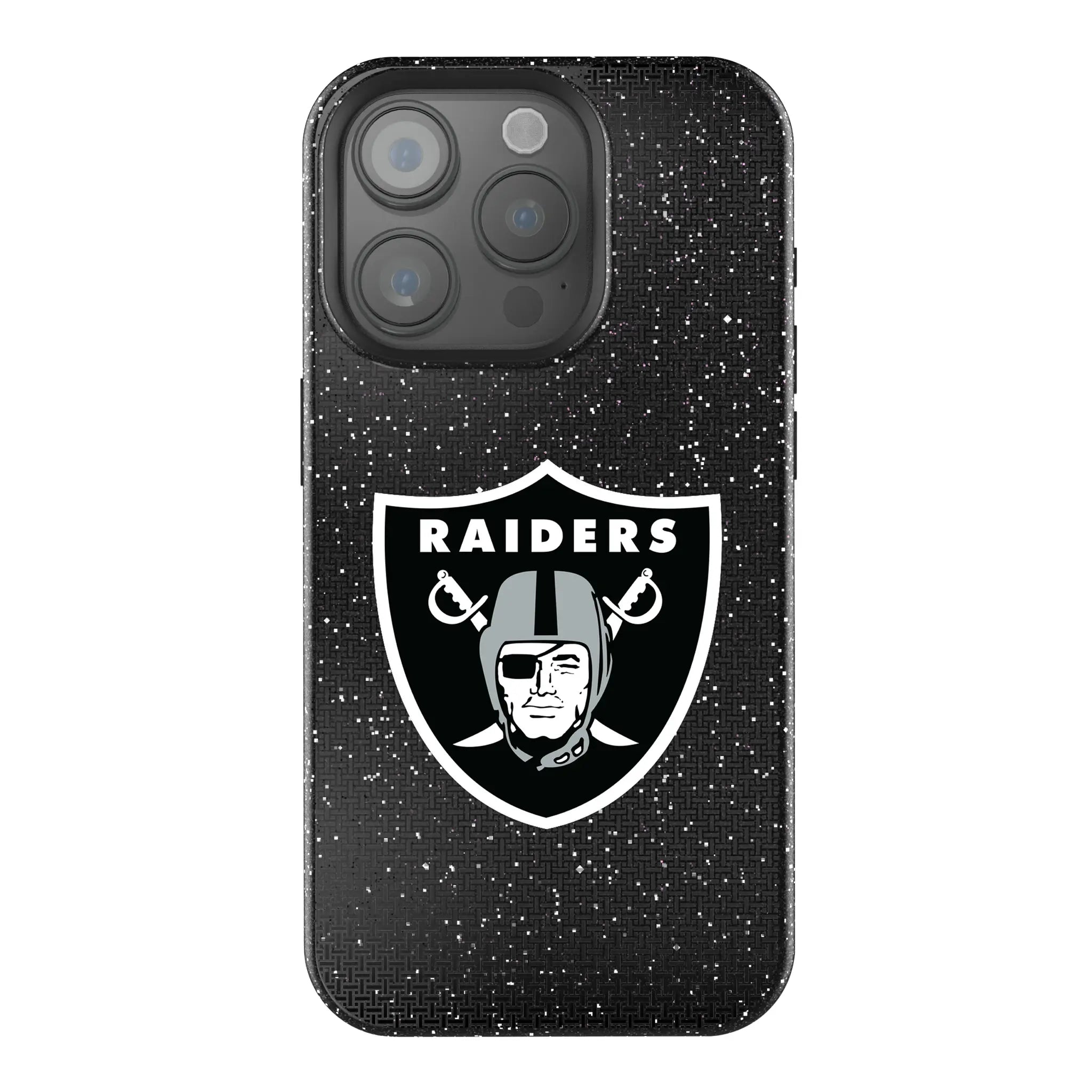 Las Vegas Raiders Linen Bling Phone Case for Apple iPhone