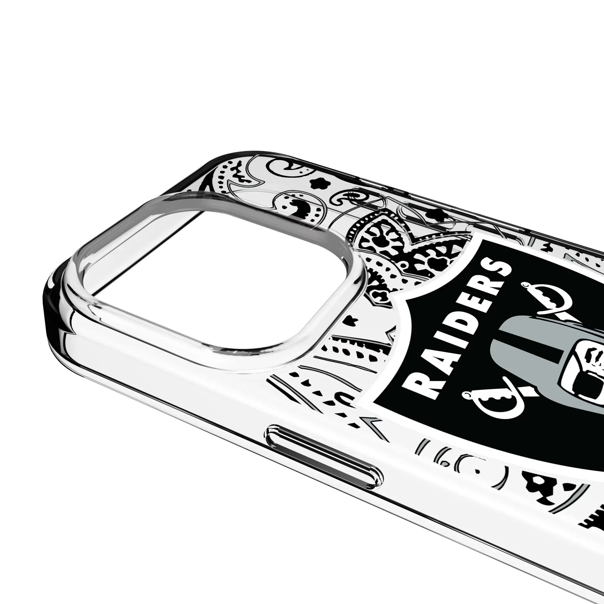 Las Vegas Raiders Paisley Clear Phone Case for Apple iPhone