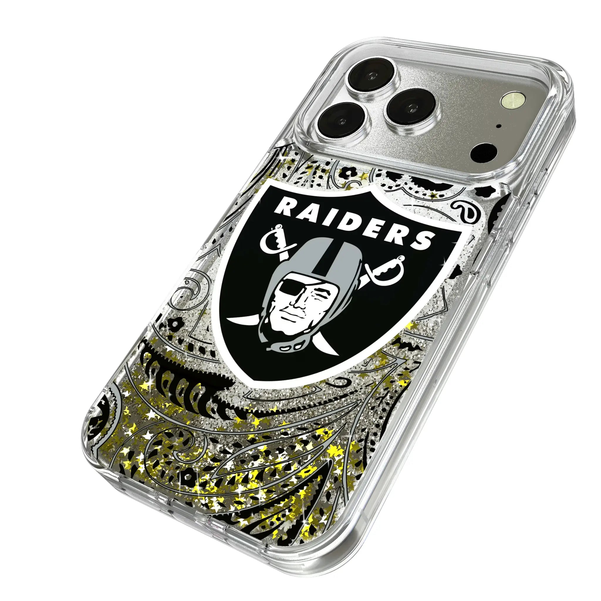 Las Vegas Raiders Paisley Glitter Phone Case