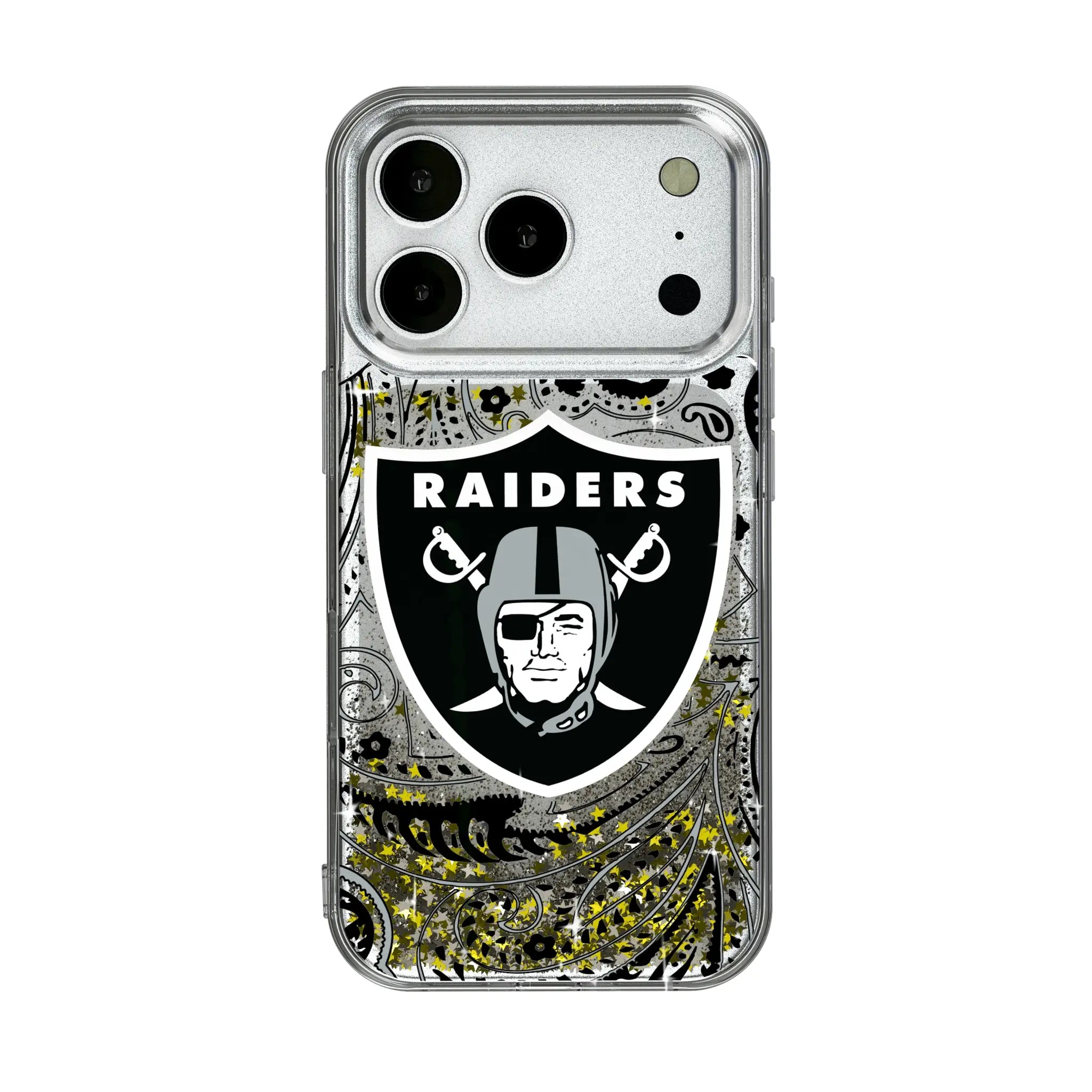 Las Vegas Raiders Paisley Glitter Phone Case