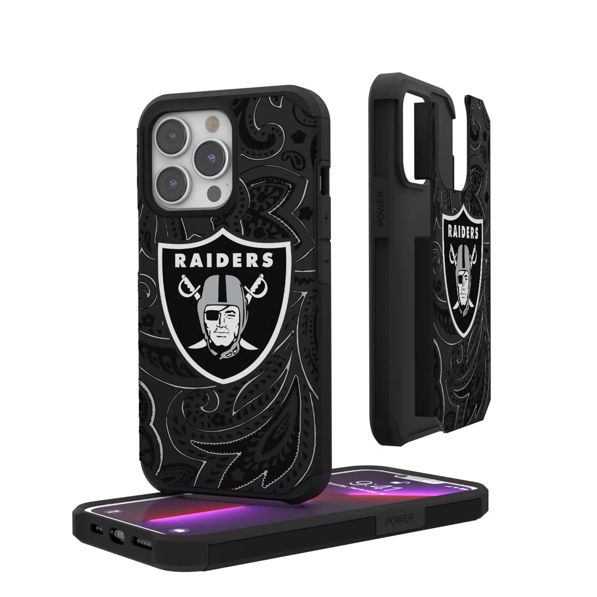 Las Vegas Raiders Paisley Rugged Phone Case