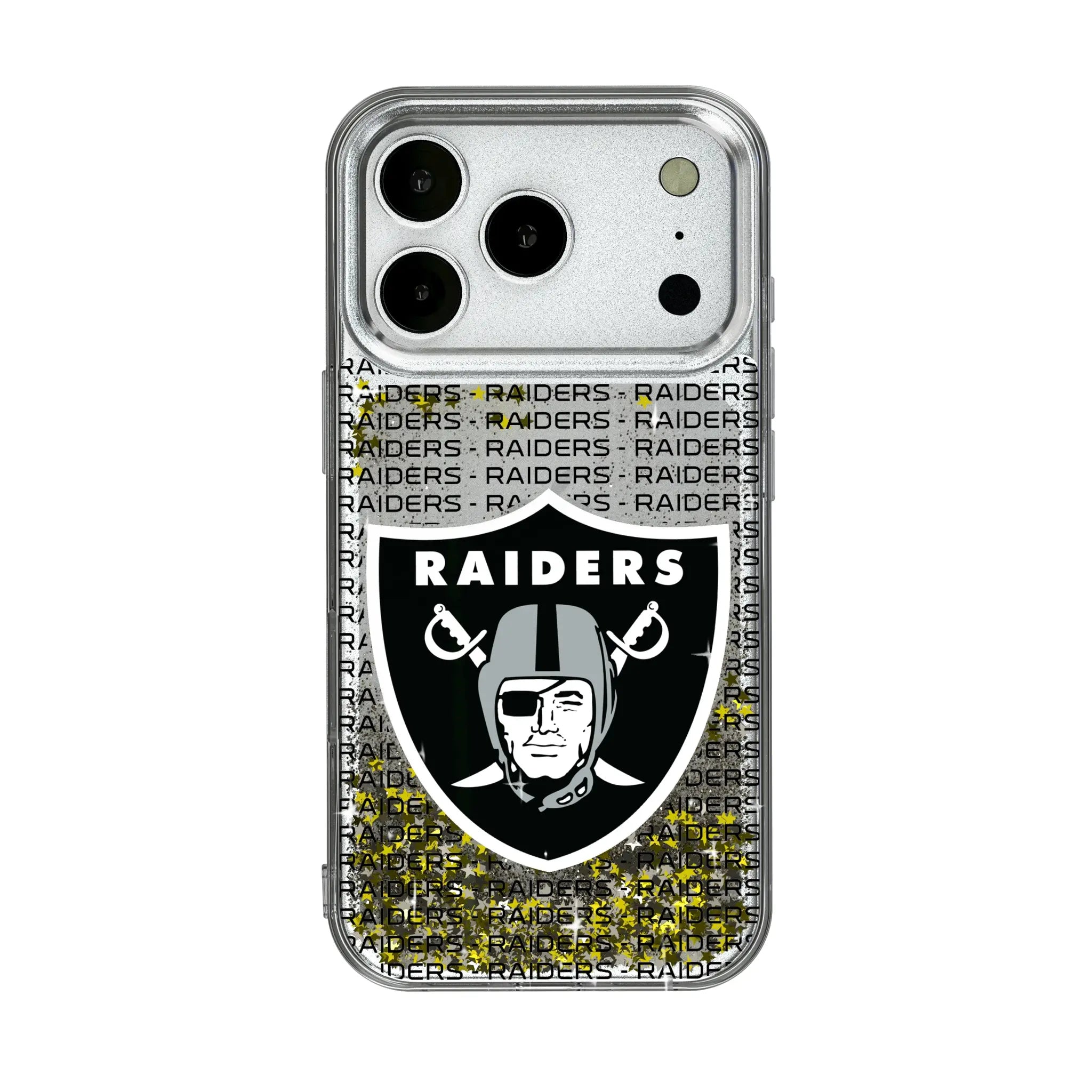 Las Vegas Raiders Text Backdrop Glitter Phone Case