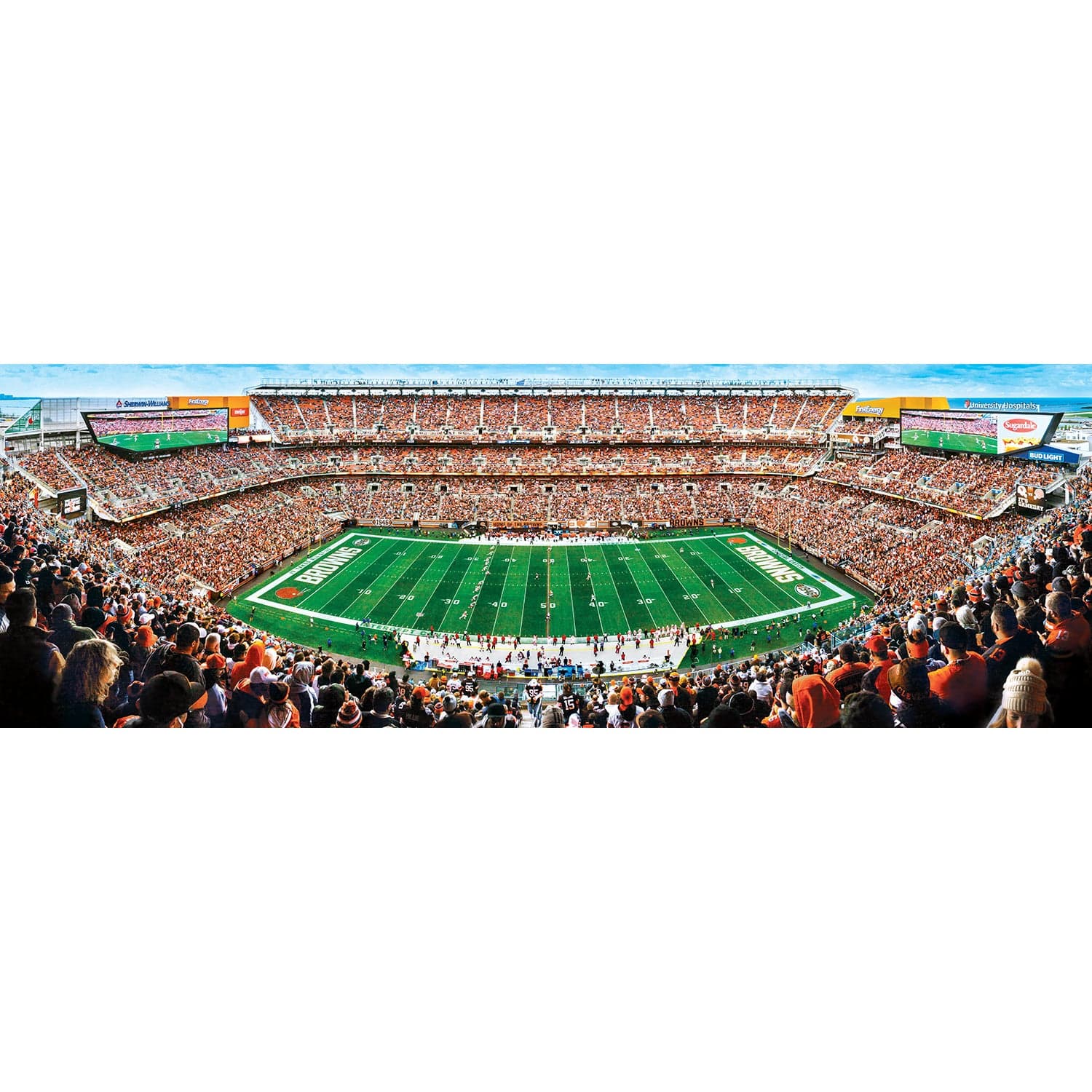 Cleveland Browns 1000 Piece Panoramic Jigsaw Puzzle - Sports Gifts, Sports Memorabilia, Sports Collectibles, Fan Shop
