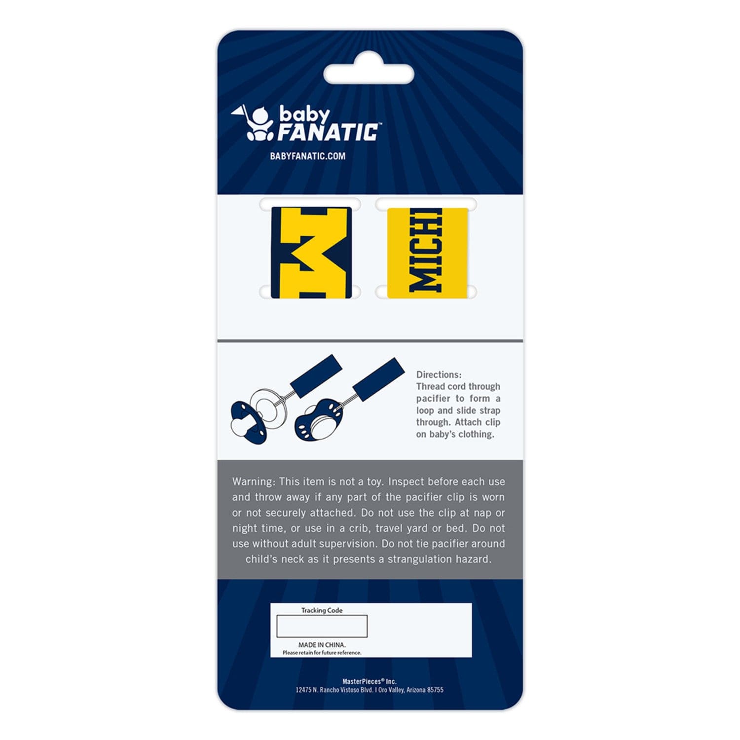 Michigan Wolverines Pacifier Clip 2-Pack - Baby Accessories - Sports Gifts, Sports Memorabilia, Sports Collectibles, Fan Shop