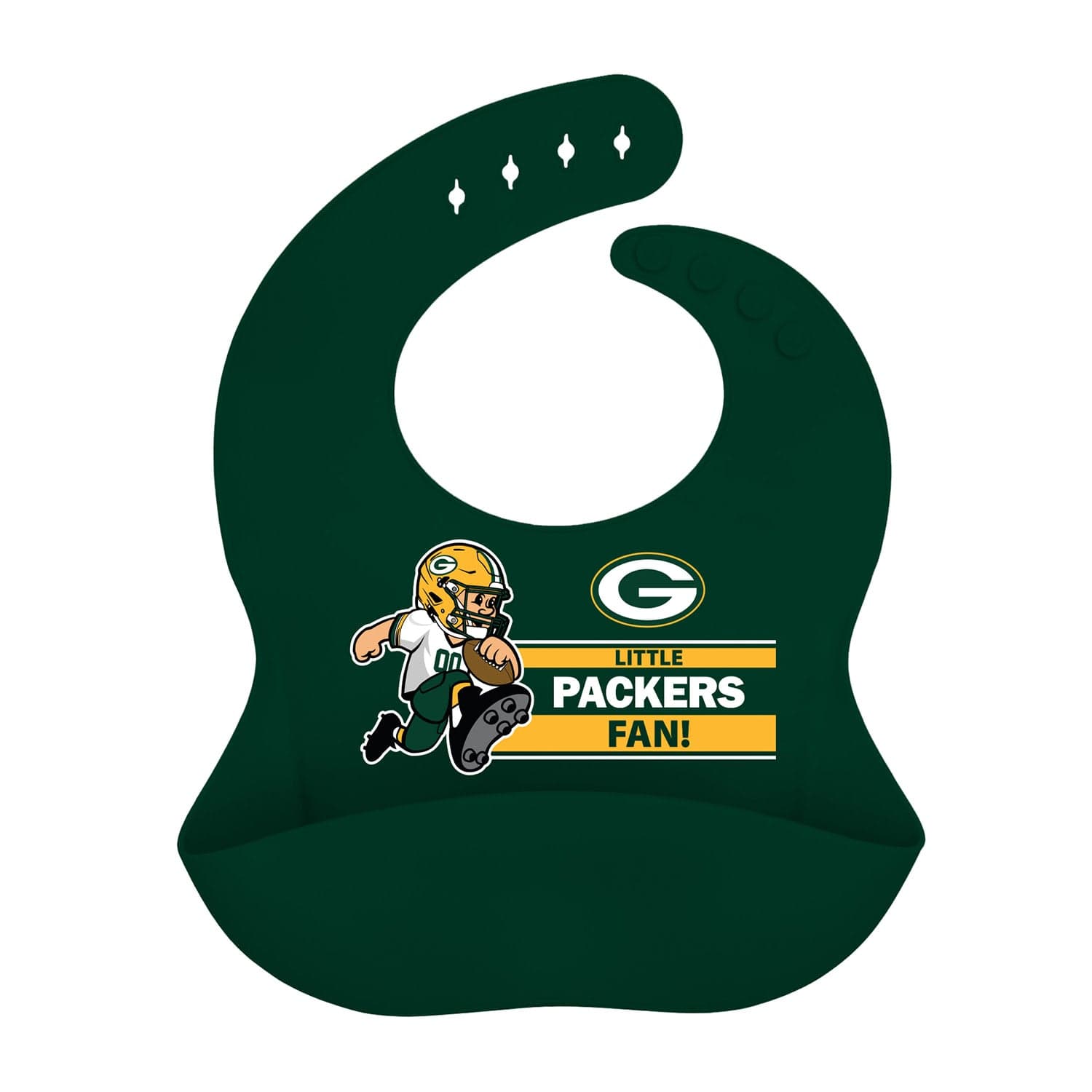 Green Bay Packers NFL Silicone Bib - Official Team Gear for Young Fans