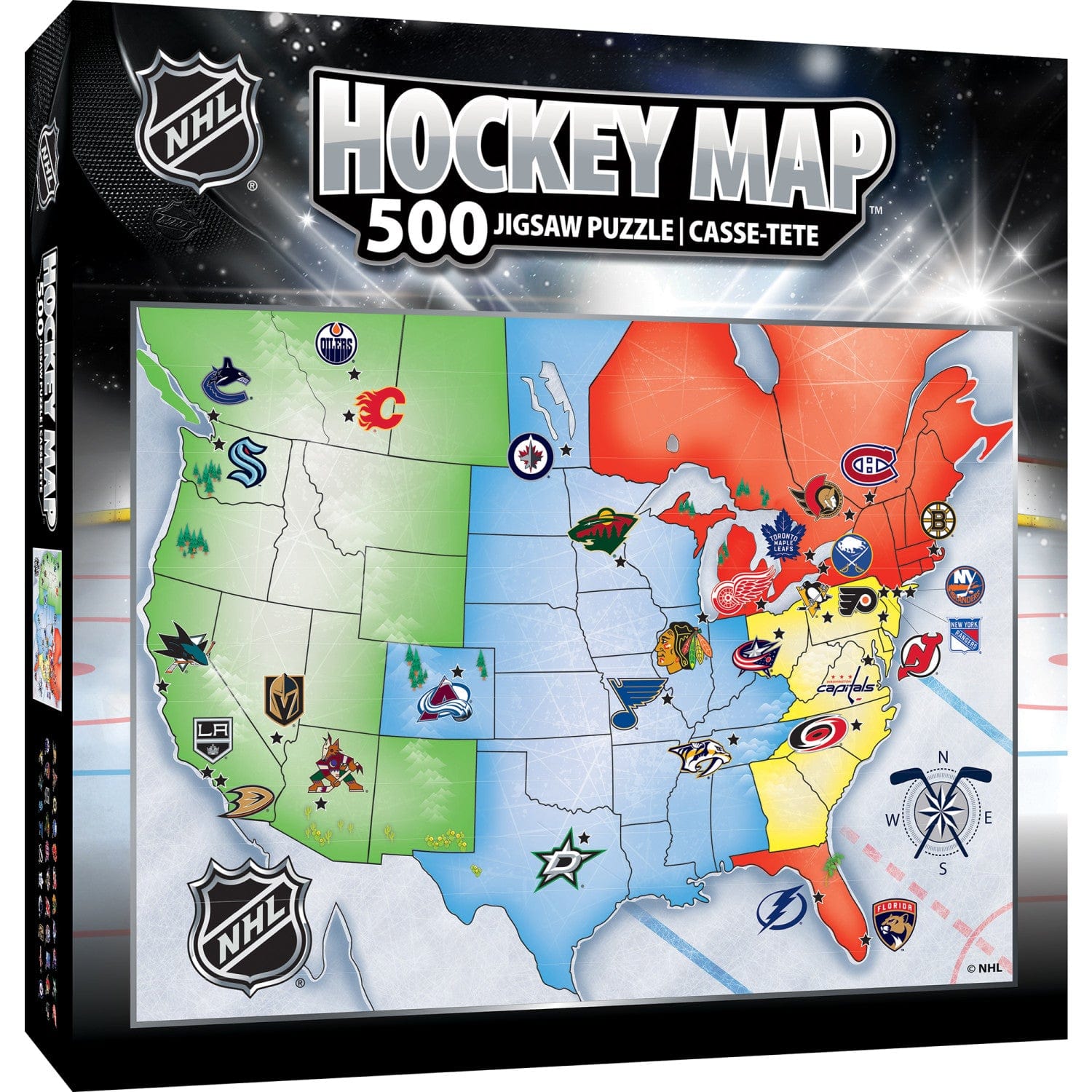 NHL 500-Piece Jigsaw Puzzle: League Map - Sports Gifts, Sports Memorabilia, Sports Collectibles, Fan Shop