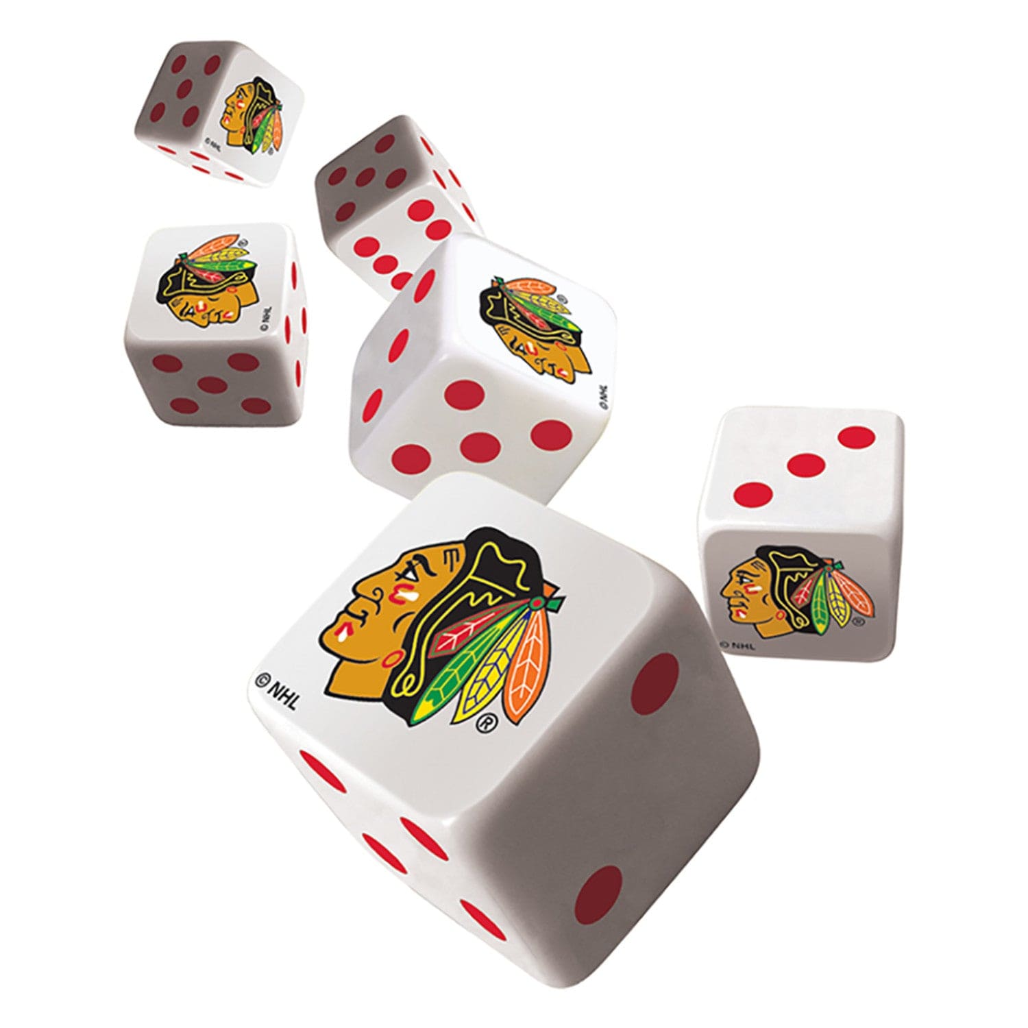 Chicago Blackhawks Official Dice Set - Sports Gifts, Sports Memorabilia, Sports Collectibles, Fan Shop