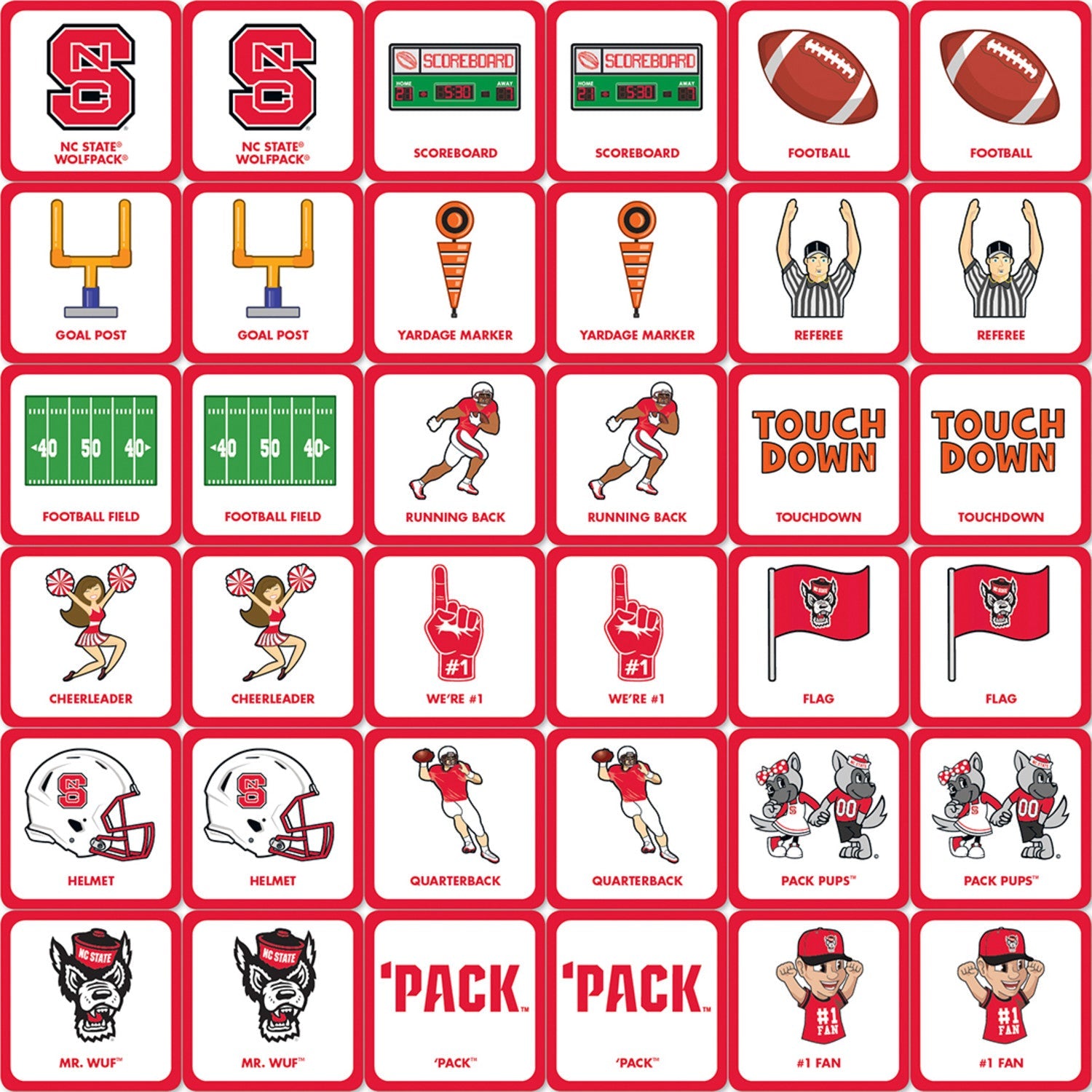 NC State Wolfpack Matching Game - 757 Sports Collectibles