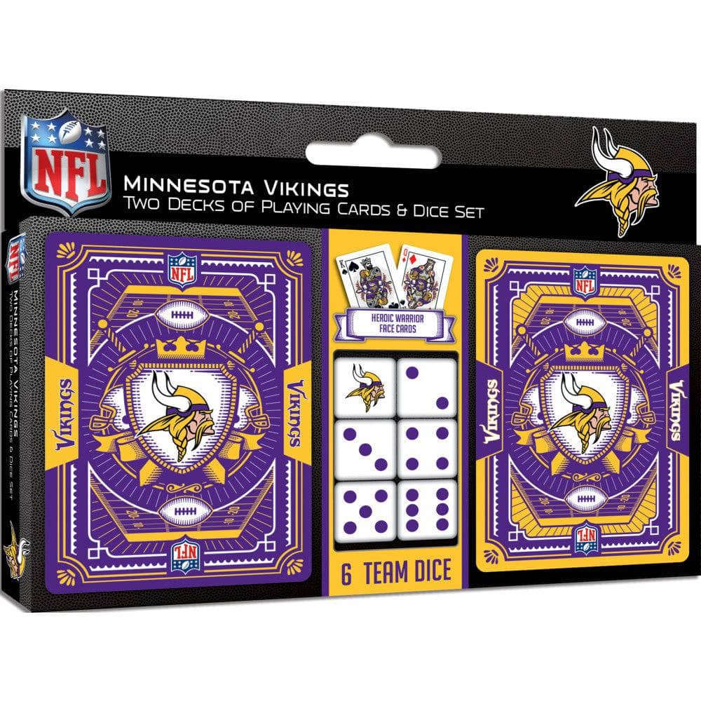 Minnesota Vikings 2-Pack Playing Cards and Dice Set - Sports Gifts, Sports Memorabilia, Sports Collectibles, Fan Shop