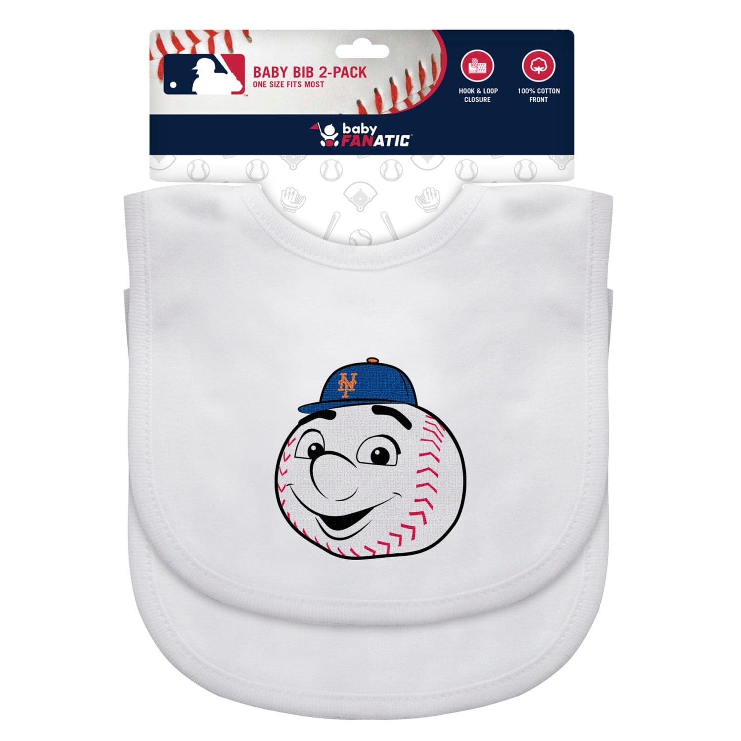 New York Mets Mr. Met Baby Bibs 2-Pack - Sports Gifts, Sports Memorabilia, Sports Collectibles, Fan Shop