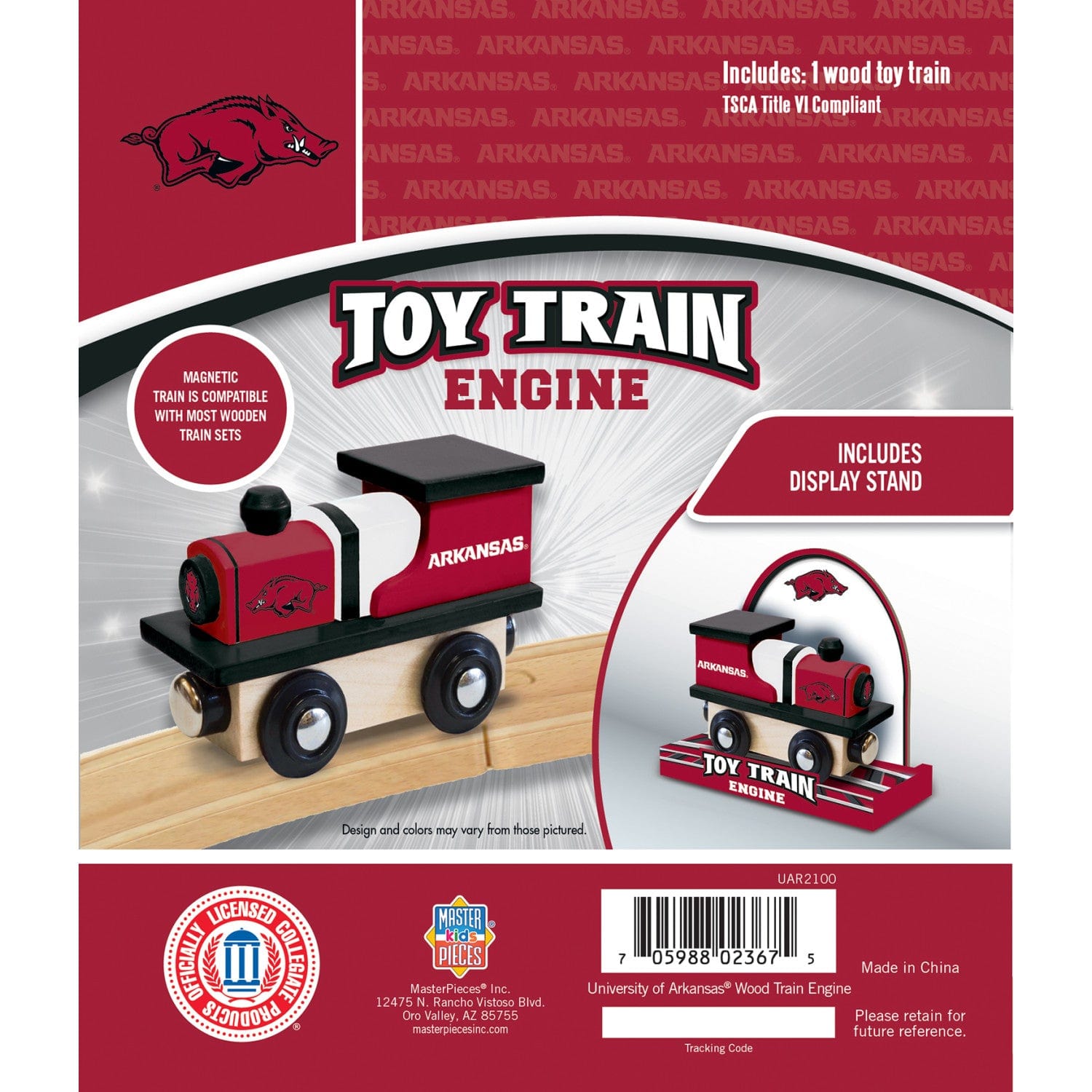Arkansas Razorbacks Toy Train Engine