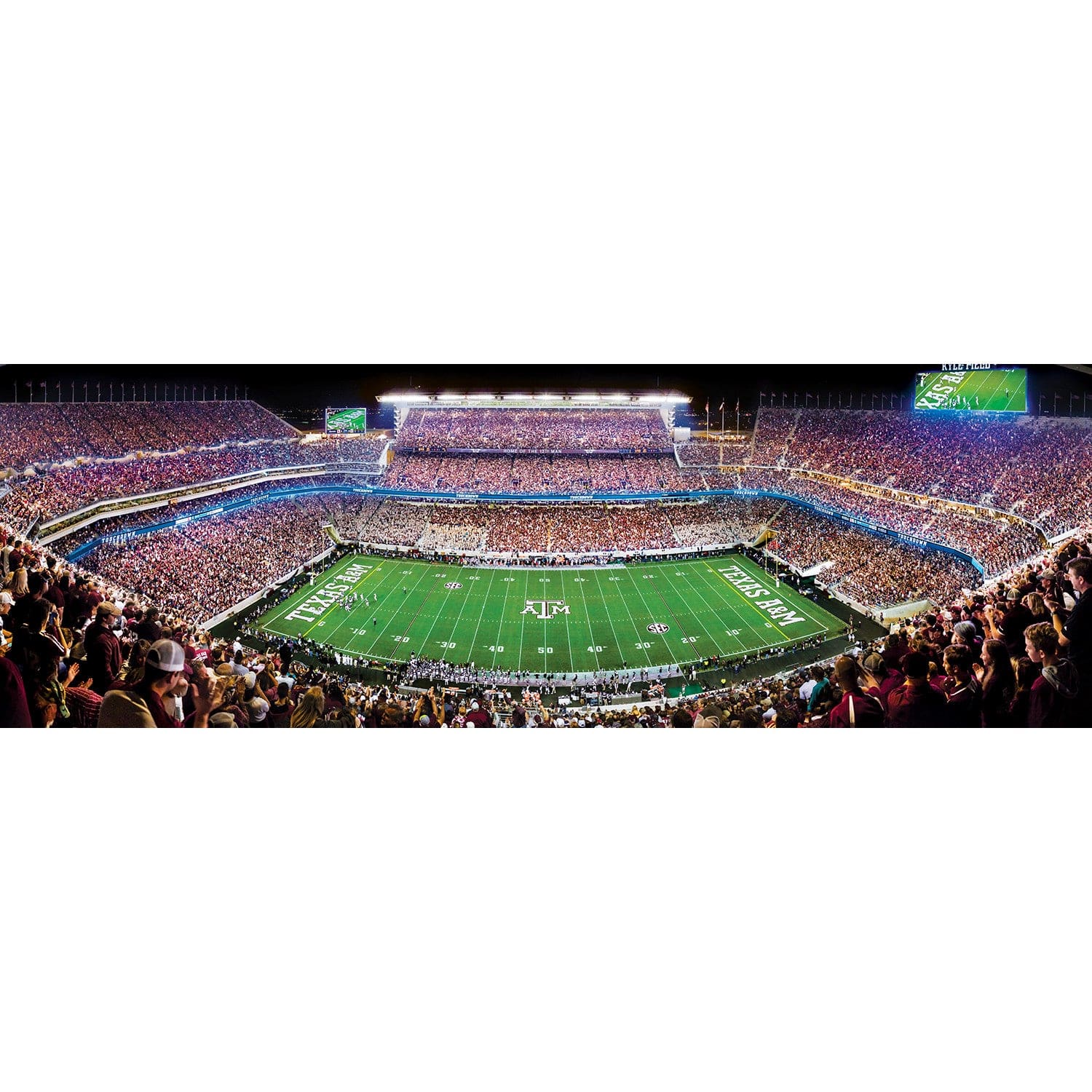 Texas A&M Aggies 1000 Piece Panoramic Jigsaw Puzzle - Center View - Sports Gifts, Sports Memorabilia, Sports Collectibles, Fan Shop