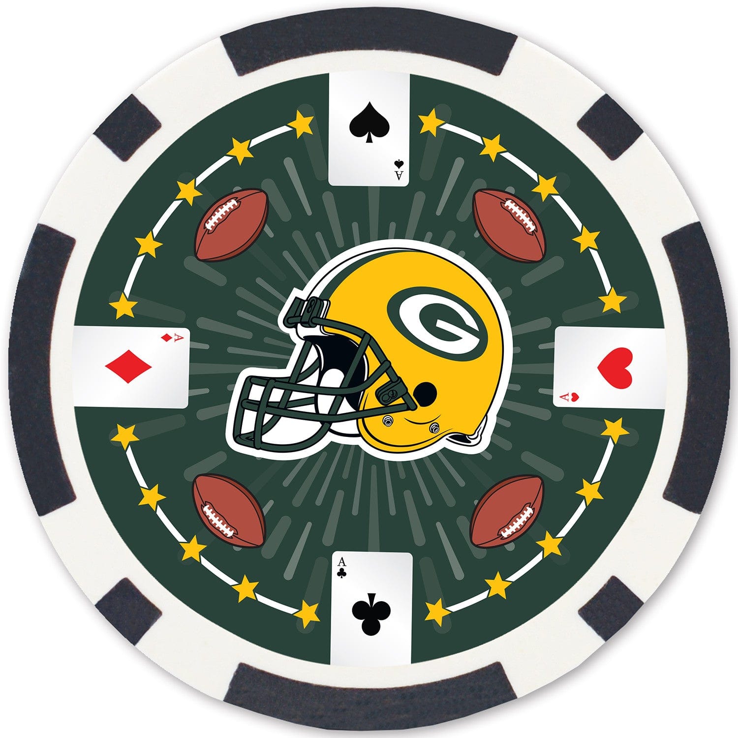 Green Bay Packers 100 Piece Poker Chip Set - Sports Gifts, Sports Memorabilia, Sports Collectibles, Fan Shop