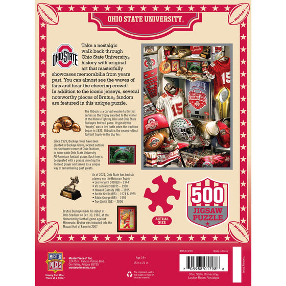 Ohio State Buckeyes - Locker Room 500 Piece Jigsaw Puzzle - 757 Sports Collectibles