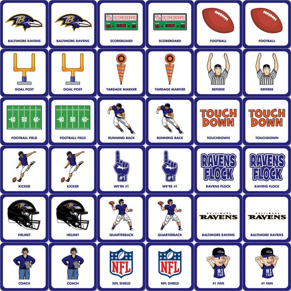 Baltimore Ravens Memory Matching Game