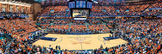 Stadium Panoramic - Virginia Cavaliers Basketball 1000 Piece Puzzle - Center View