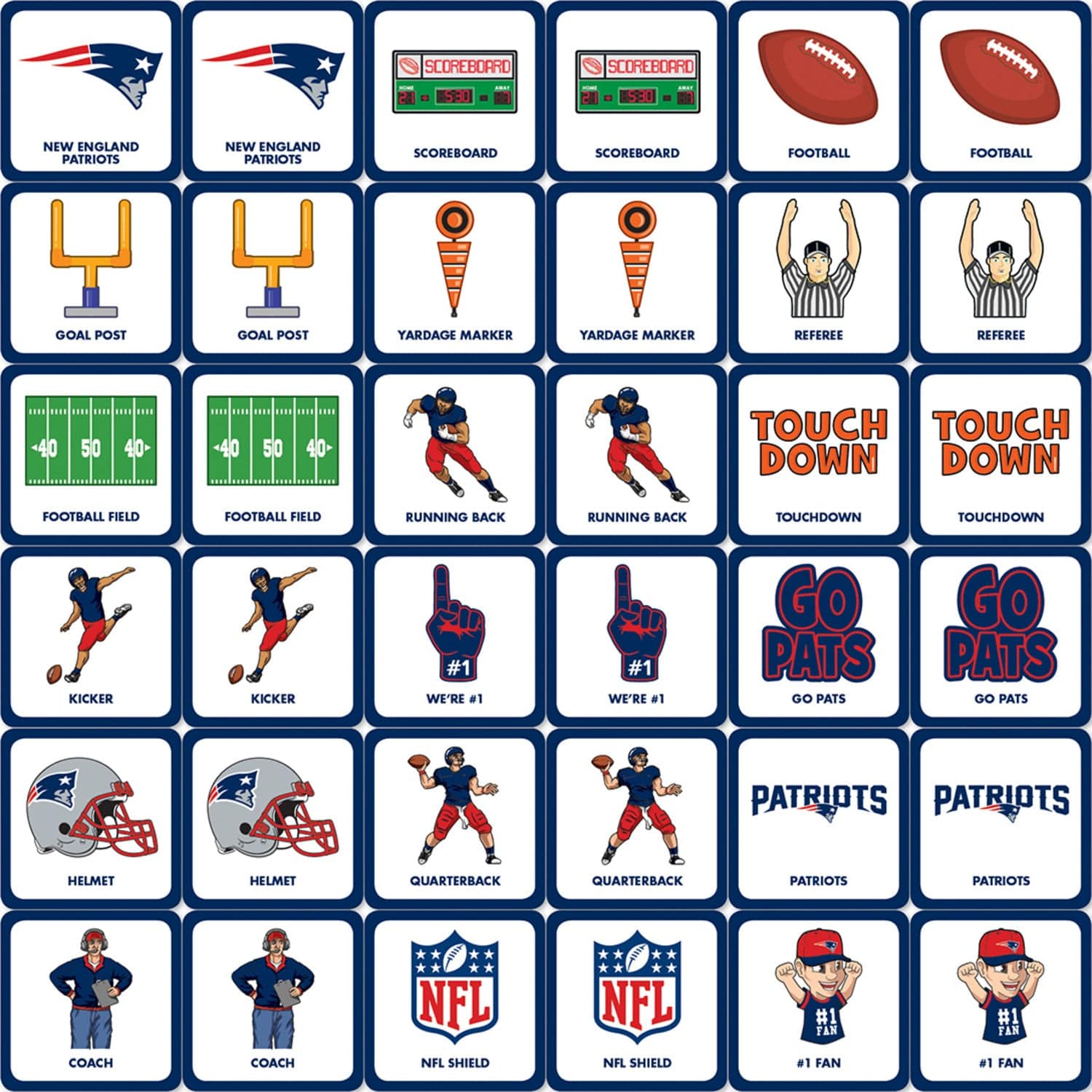 New England Patriots Matching Game: Fun for Fans of All Ages - Sports Gifts, Sports Memorabilia, Sports Collectibles, Fan Shop