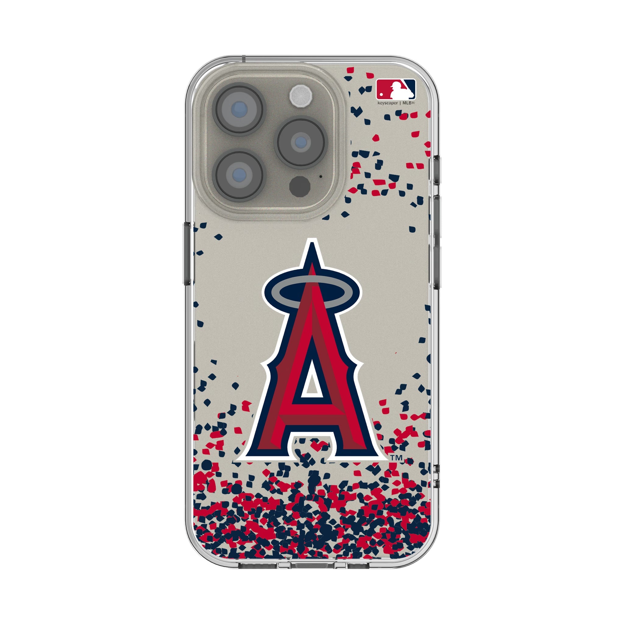 Los Angeles Angels Confetti Clear Phone Case for Apple iPhone - Sports Gifts, Sports Memorabilia, Sports Collectibles, Fan Shop