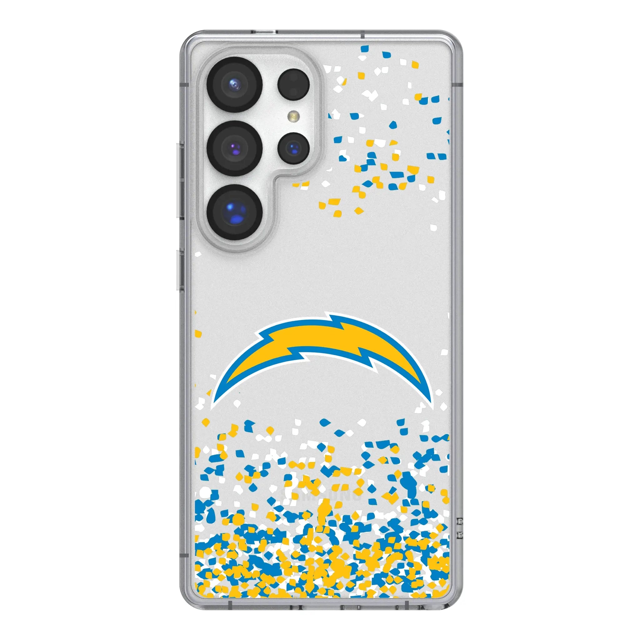 Los Angeles Chargers Confetti Clear Phone Case for Samsung Galaxy