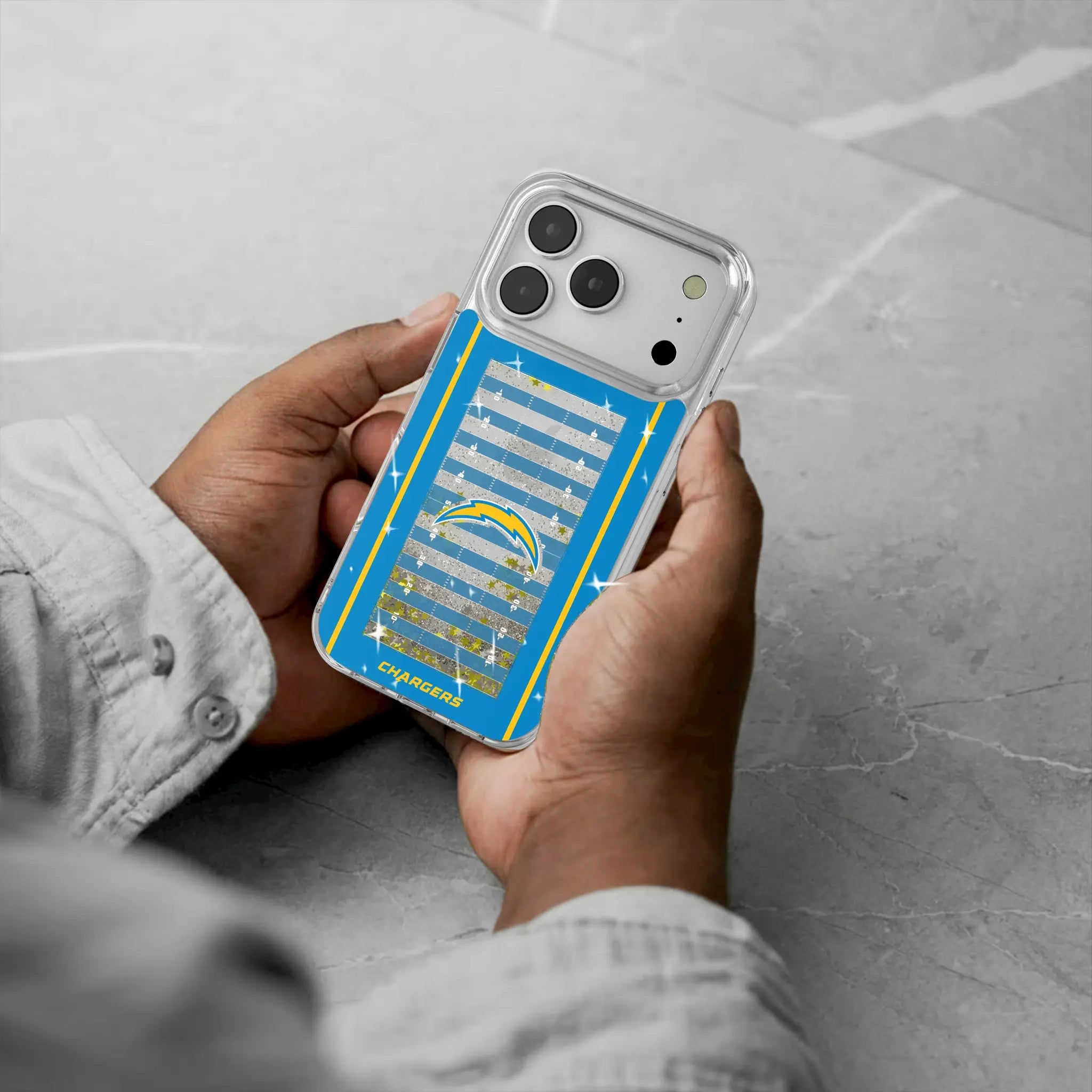 Los Angeles Chargers Field Glitter Phone Case