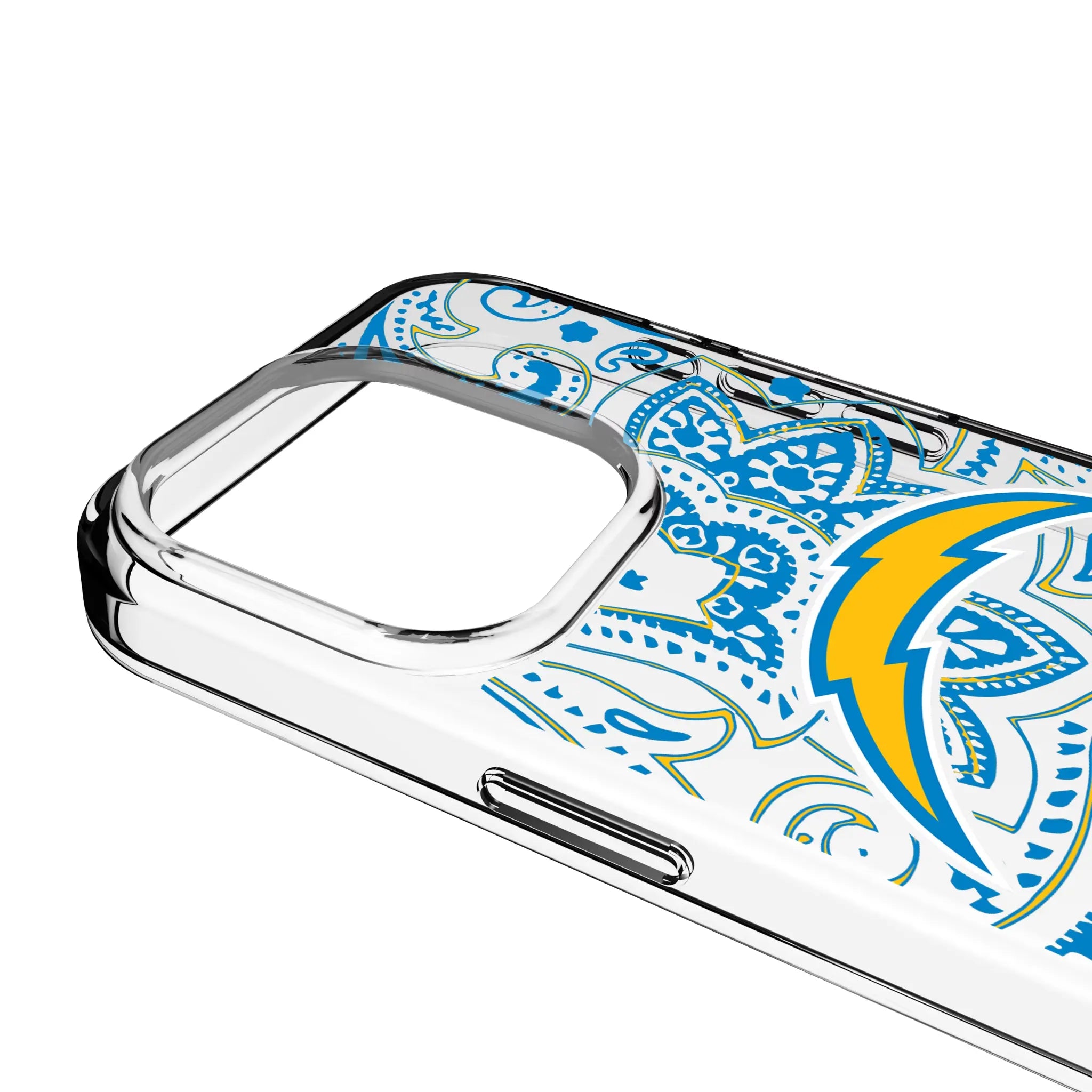 Los Angeles Chargers Paisley Clear Phone Case for Apple iPhone