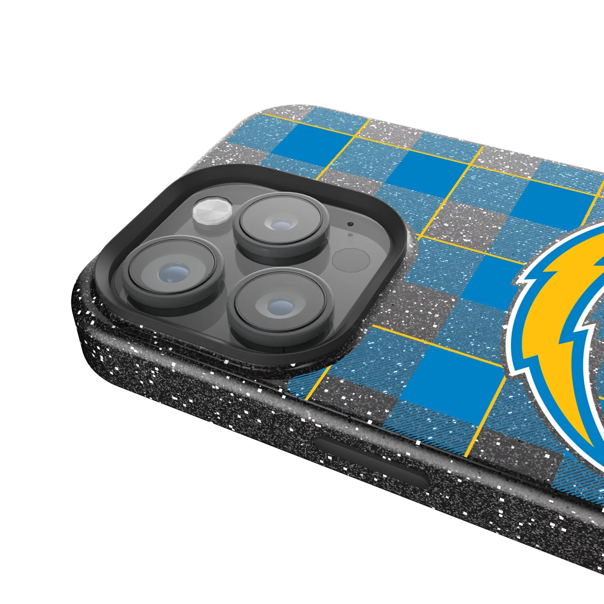 Los Angeles Chargers Plaid Bling Phone Case